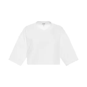 Anagram Cropped Cotton T-Shirt in White