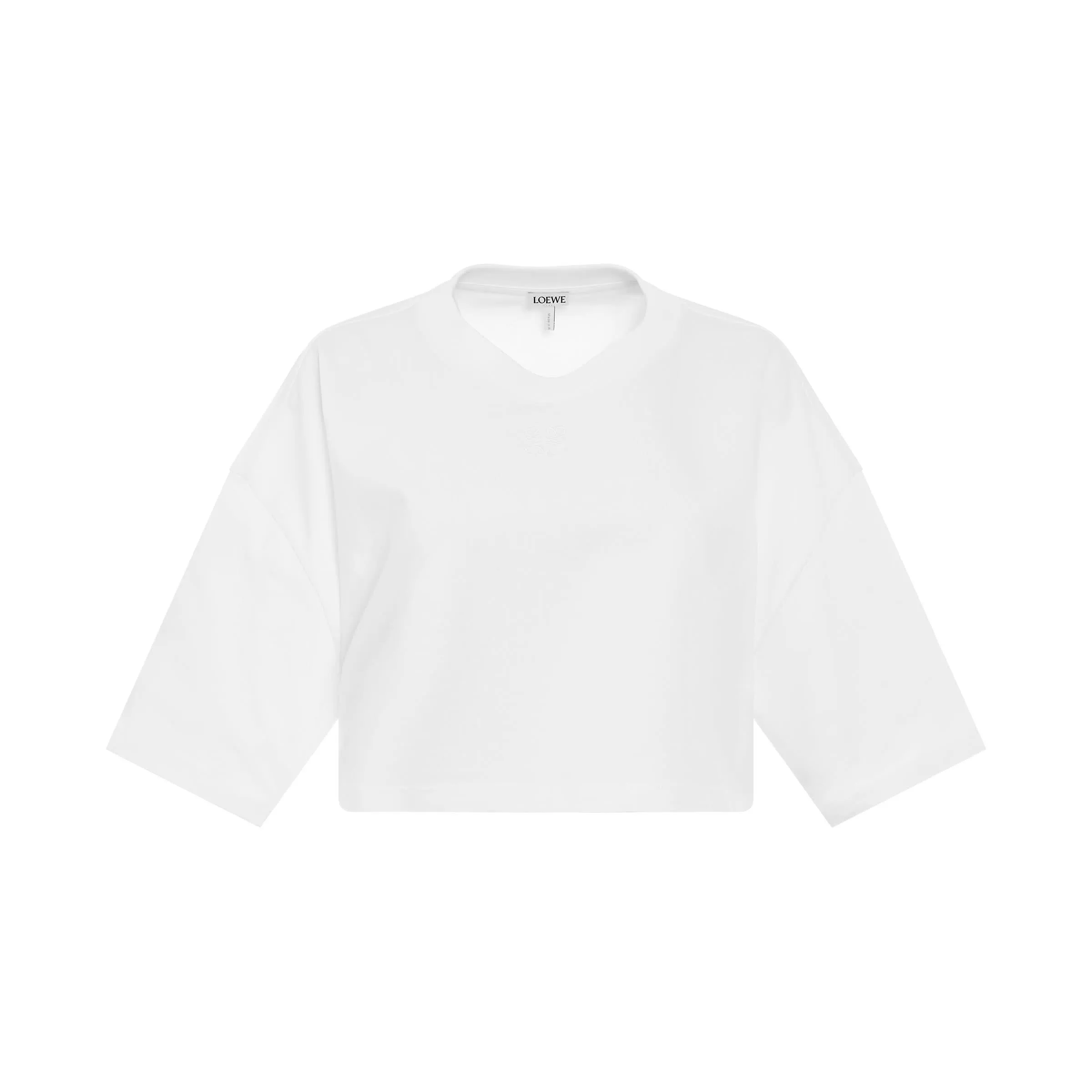 Anagram Cropped Cotton T-Shirt in White