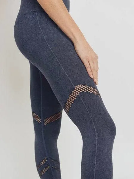 Angled Perforation Mineral Wash Seamless Leggings