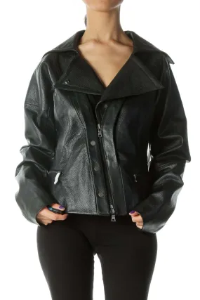 Black Lamb Leather Biker Jacket