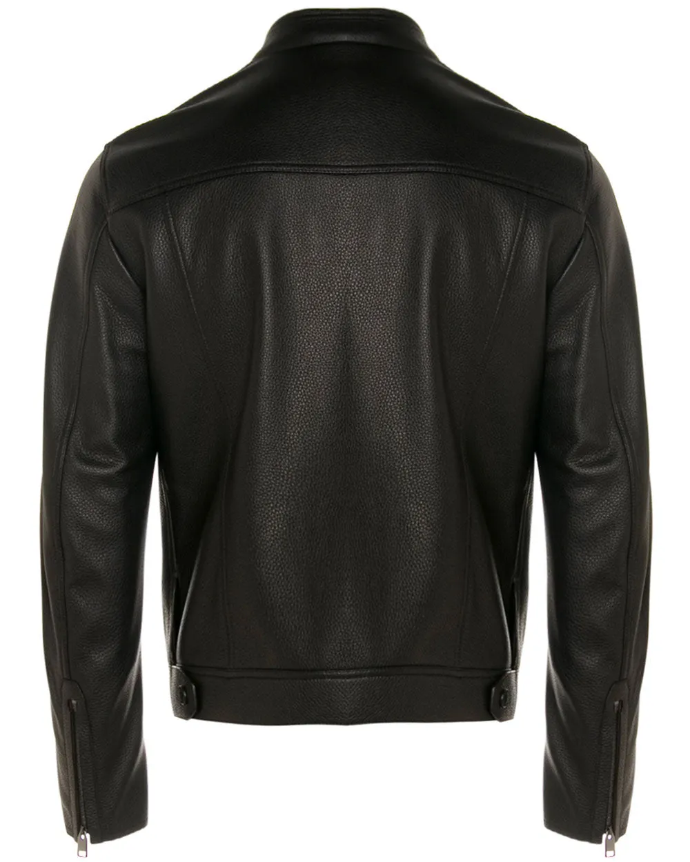 Black Leather Bomber Jacket