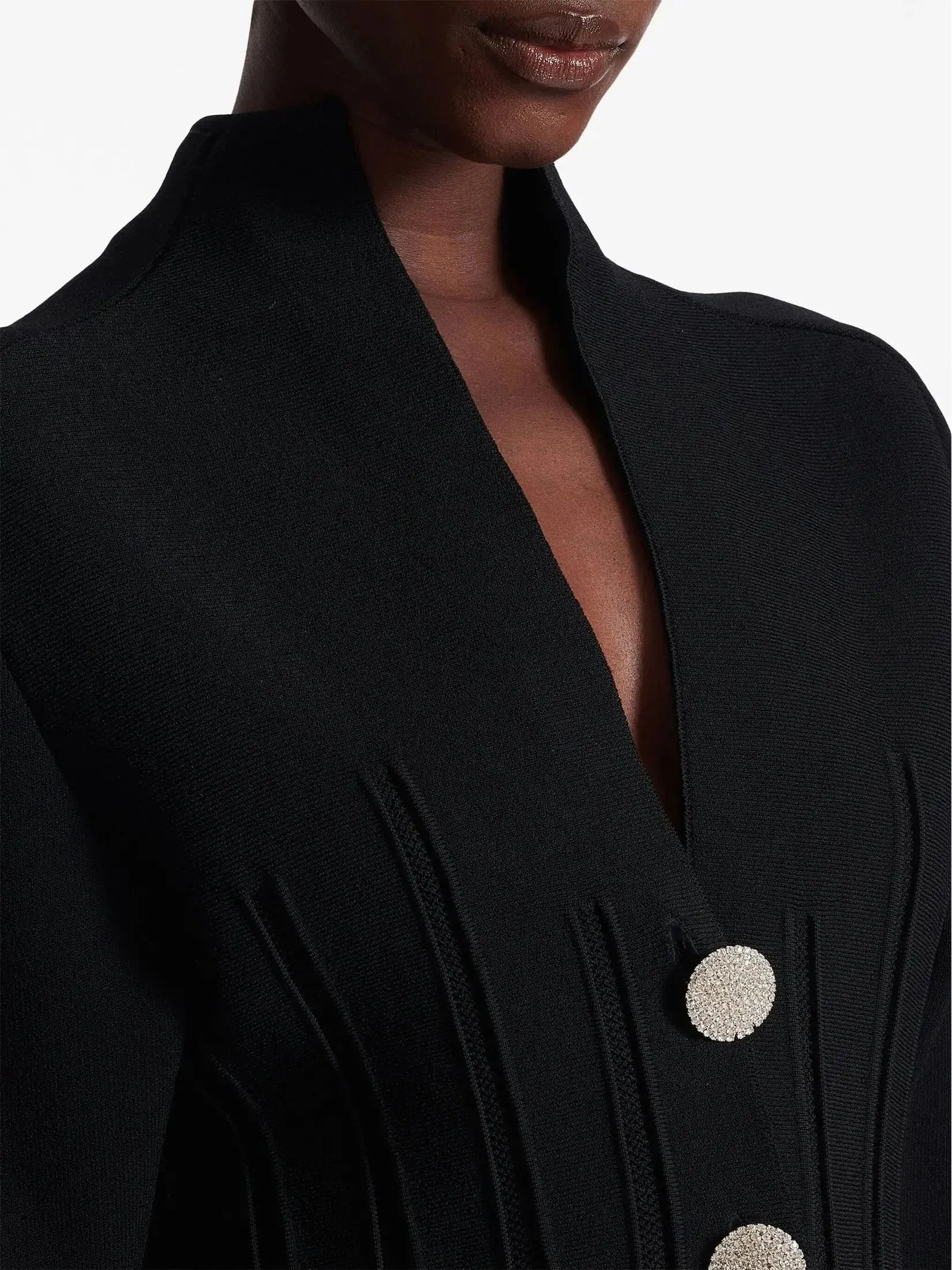 Black Ribbed Knit Peplum Cardigan