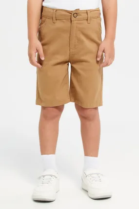 Boys Beige Basic Chino Shorts