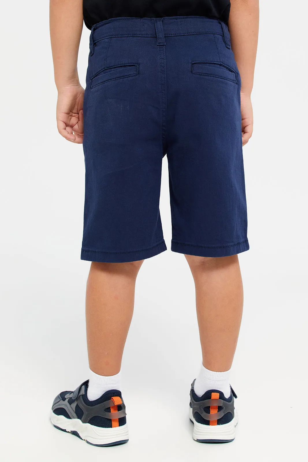 Boys Navy Basic Chino Shorts