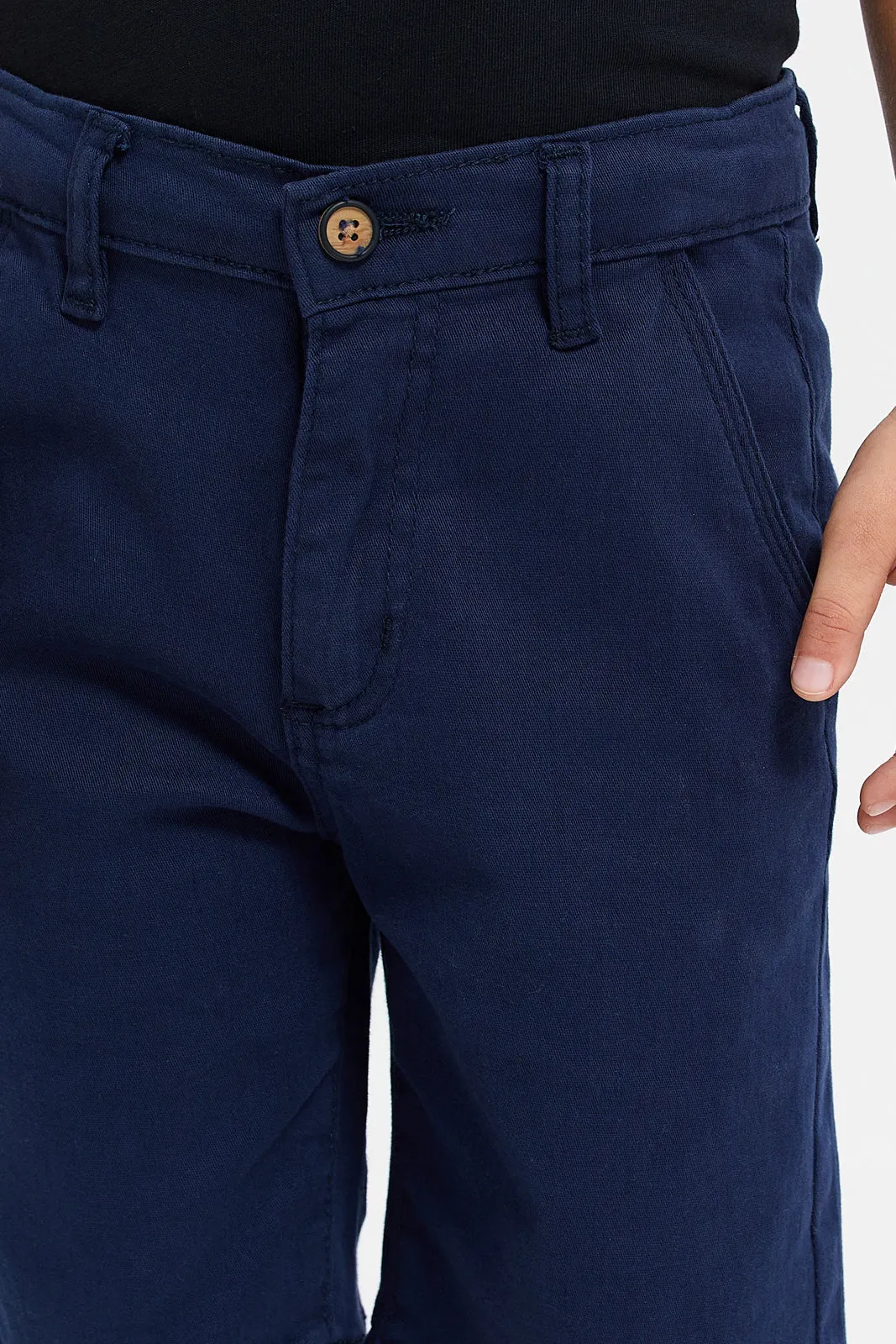 Boys Navy Basic Chino Shorts