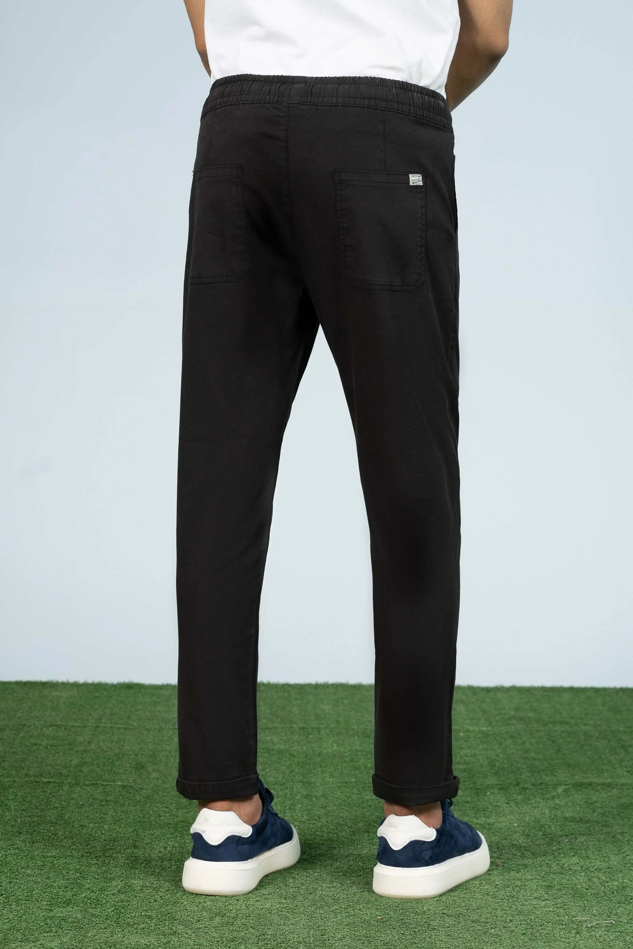 CASUAL JOGGER WAIST TROUSER BLACK