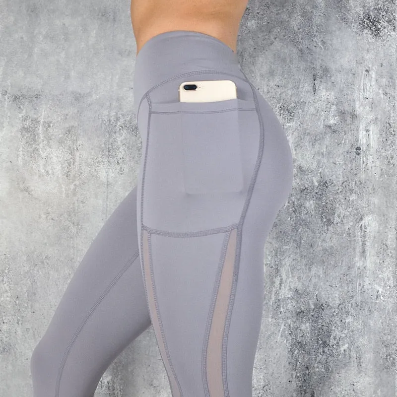 CHRLEISURE High Waist Pocket Leggings - Solid Color Workout Leggings for Women