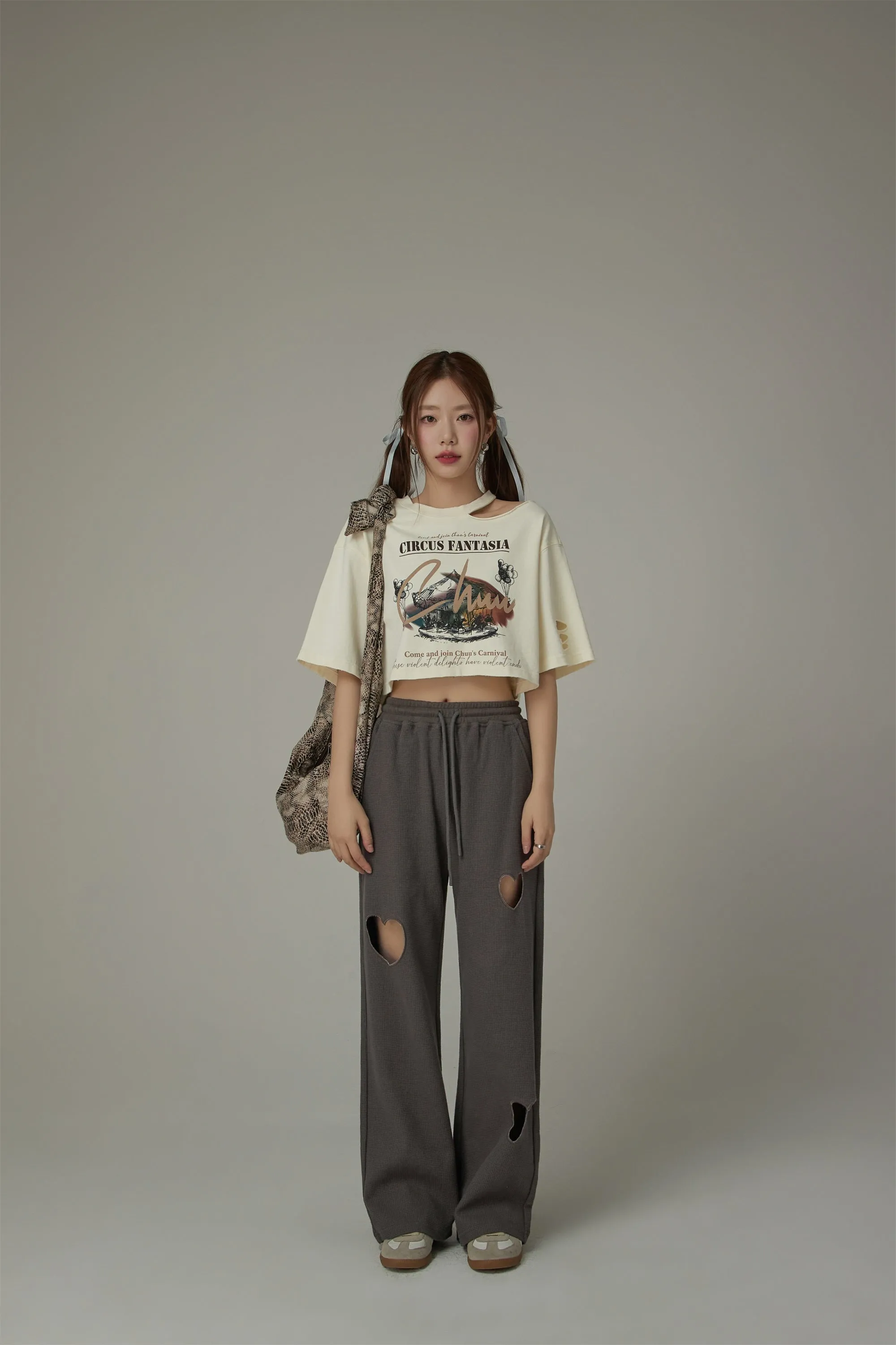 Chuu Carnival Slit Cropped T-Shirt