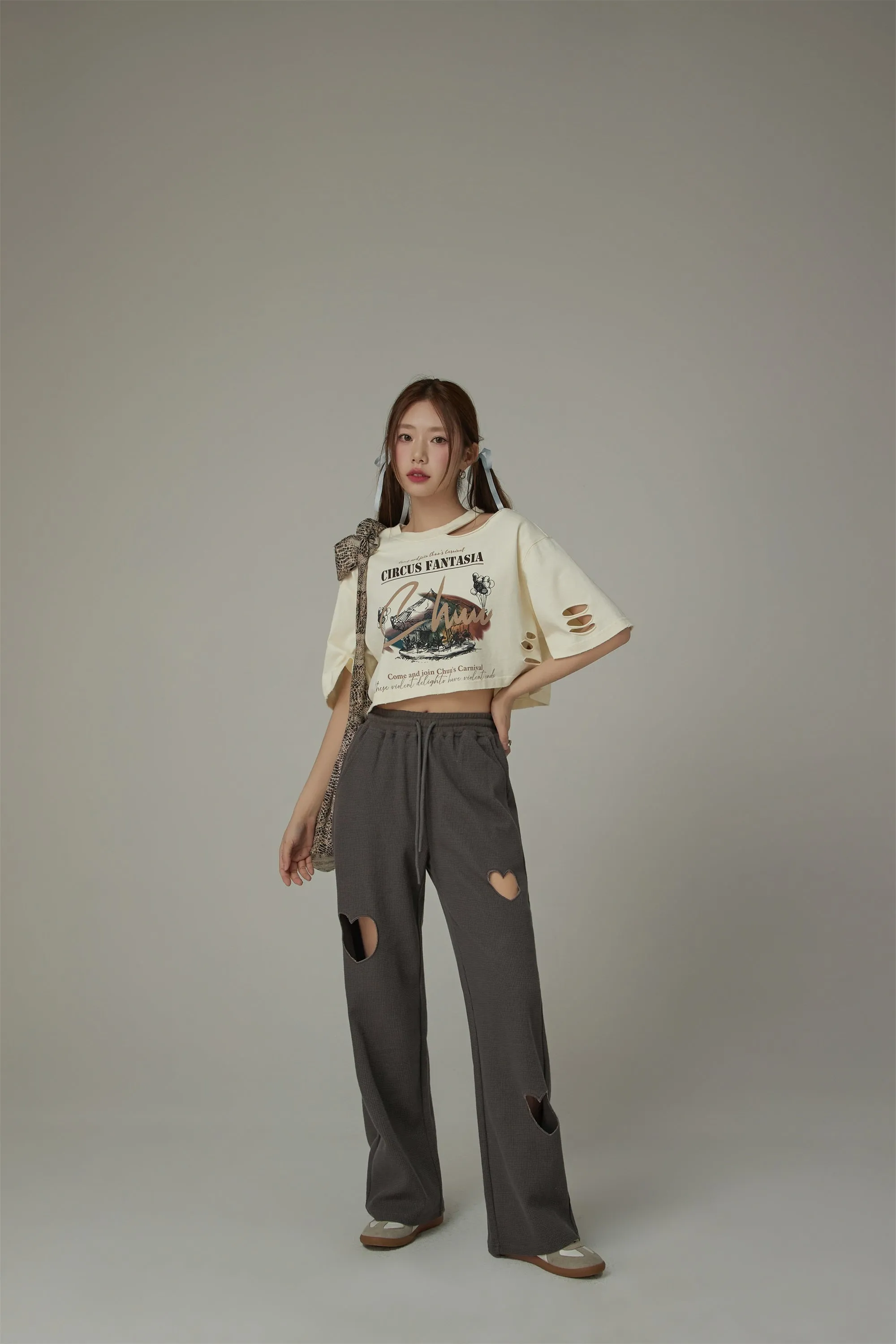 Chuu Carnival Slit Cropped T-Shirt