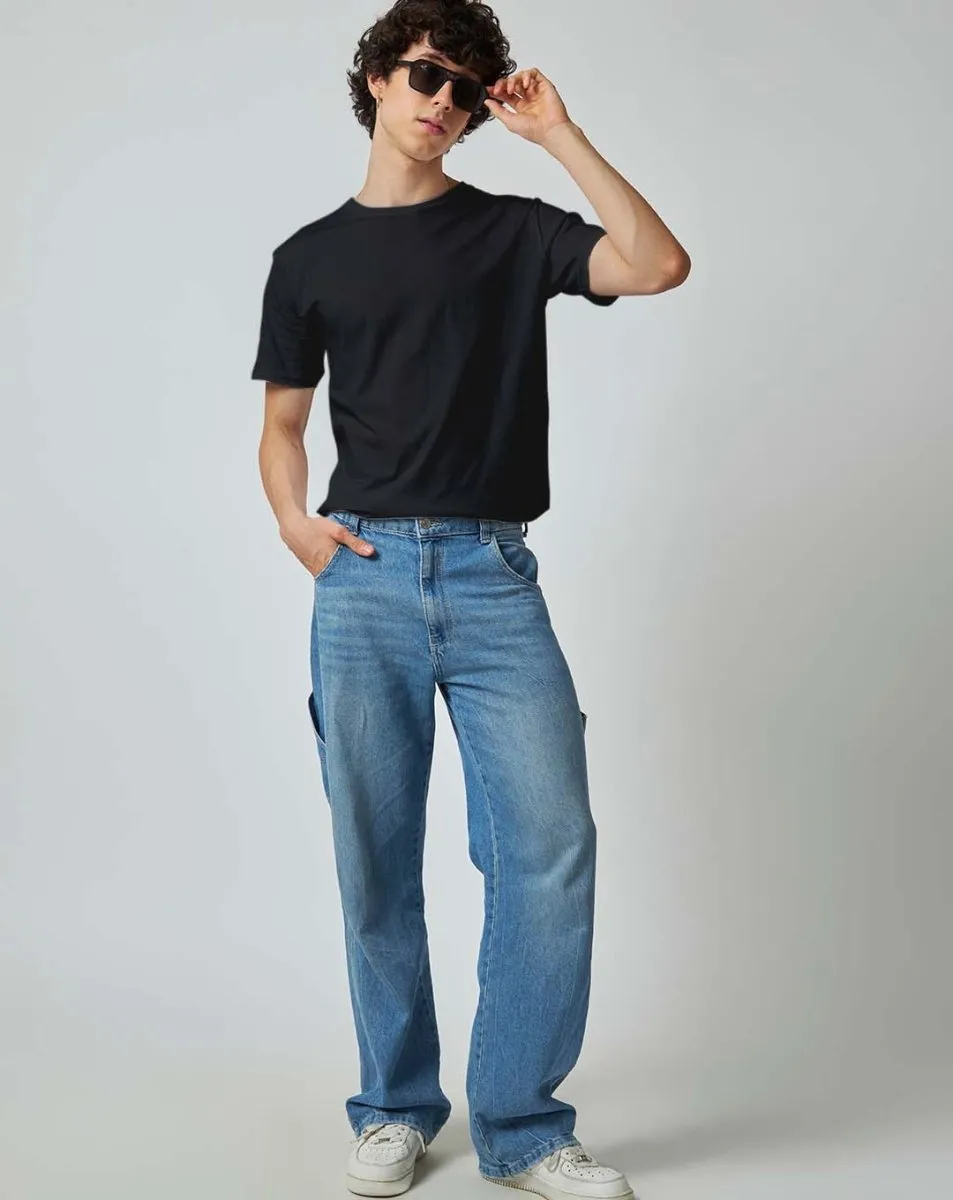 Crisp Black Plain T-shirt