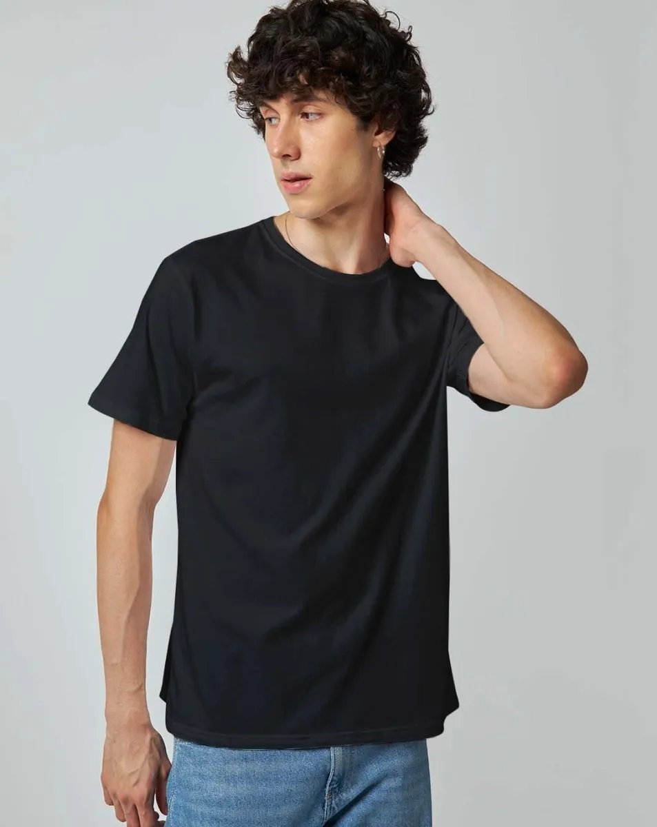 Crisp Black Plain T-shirt