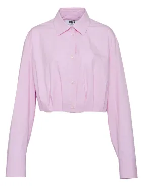 Cropped Shirt With Elastic Waist