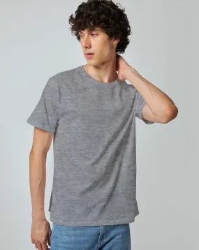 Grey Melange Plain T-shirt