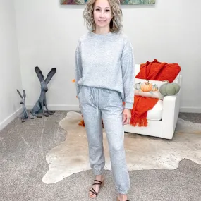 Grey Textured Jogger Pants