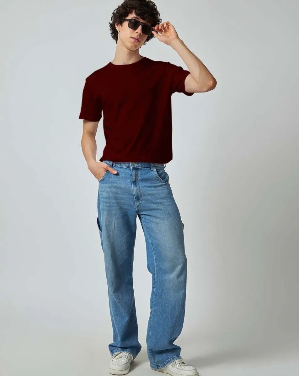 Maroon Plain T-shirt