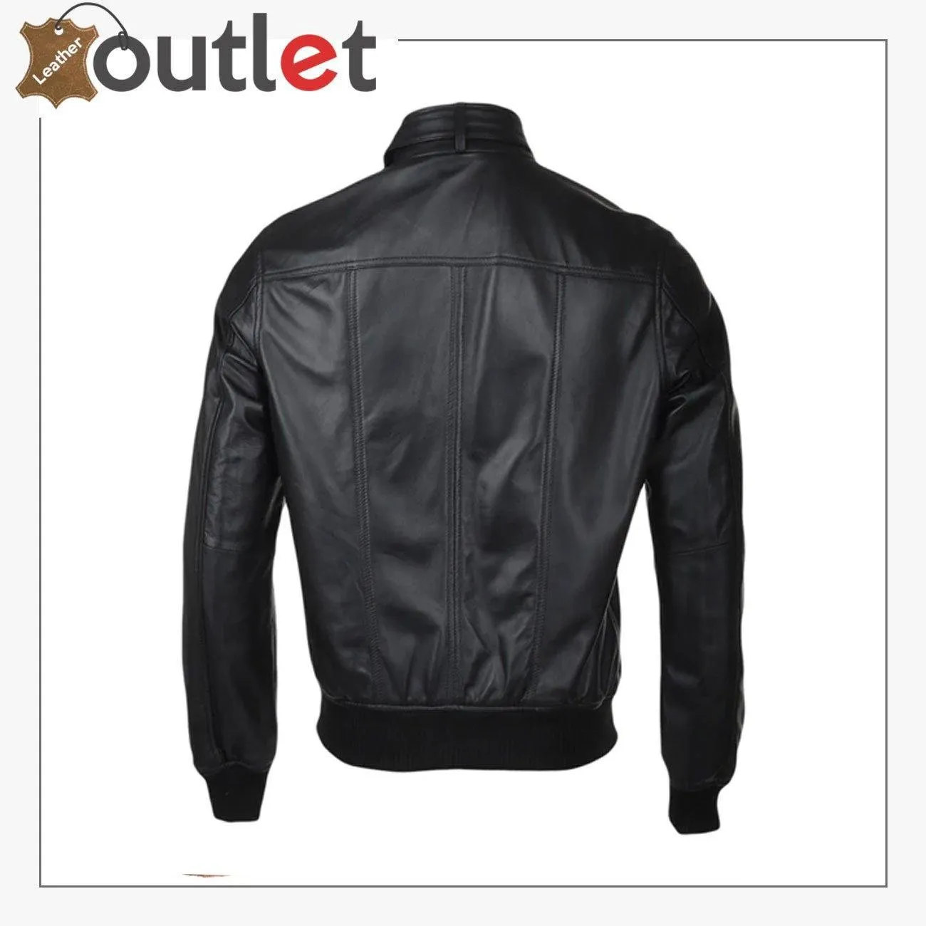 Men Biker Bomber Style Leather Jakcet