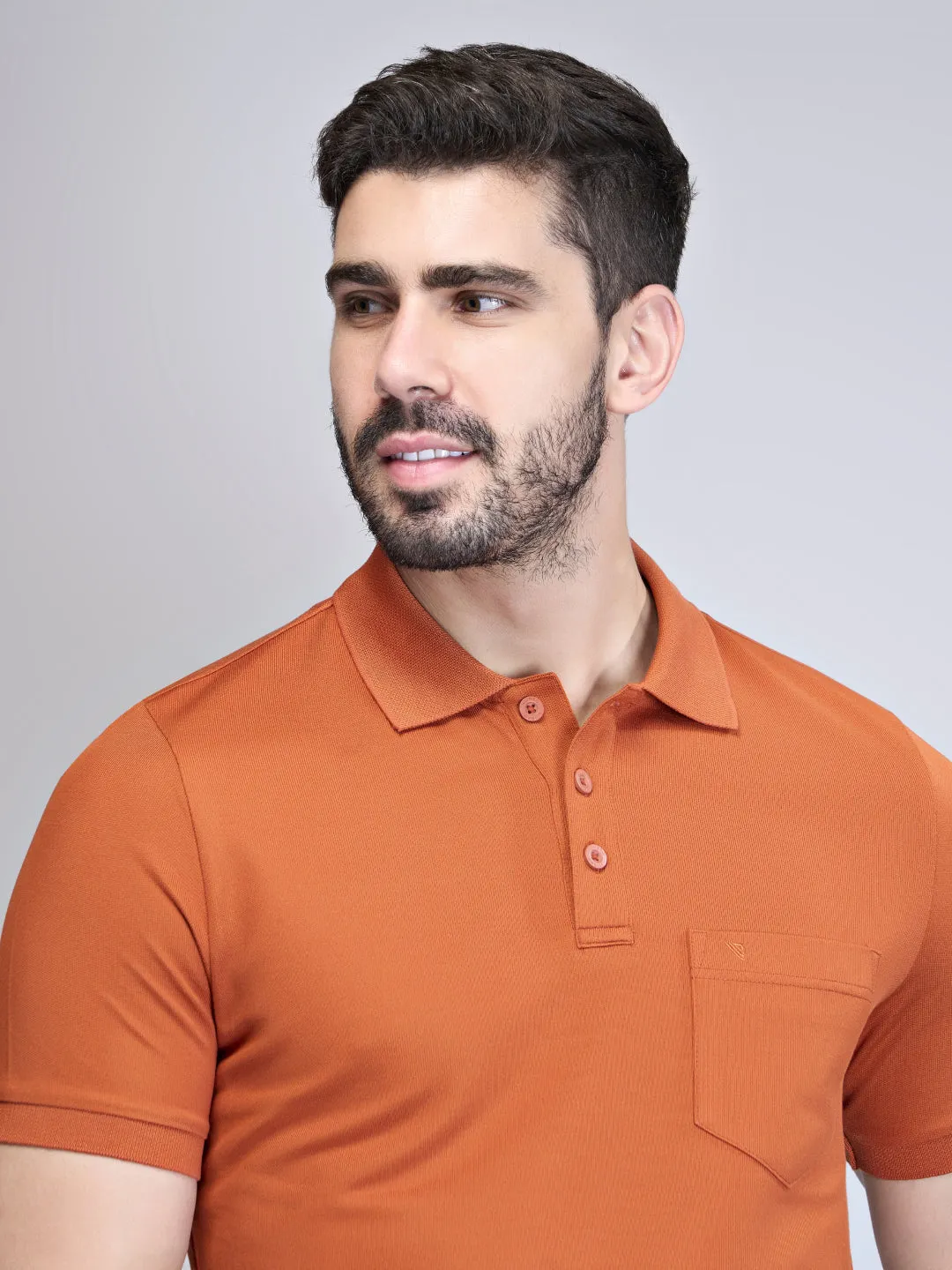 Mens Expert Polo Tshirt with Pocket Burnt Orange EP23