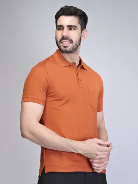 Mens Expert Polo Tshirt with Pocket Burnt Orange EP23