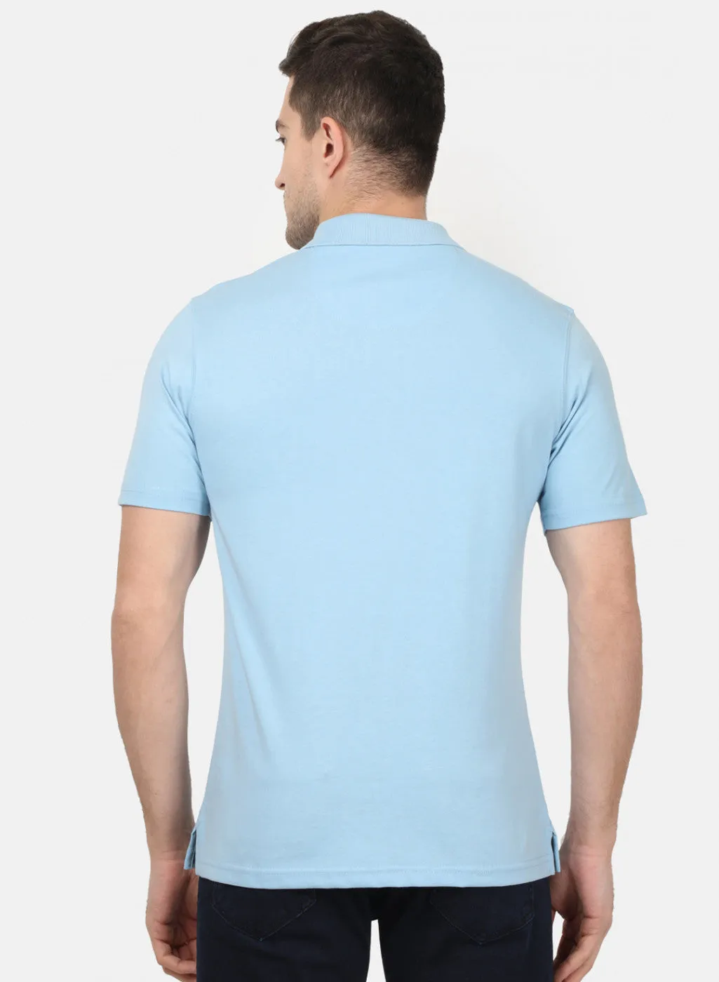 Mens Sky Blue Plain T-Shirts