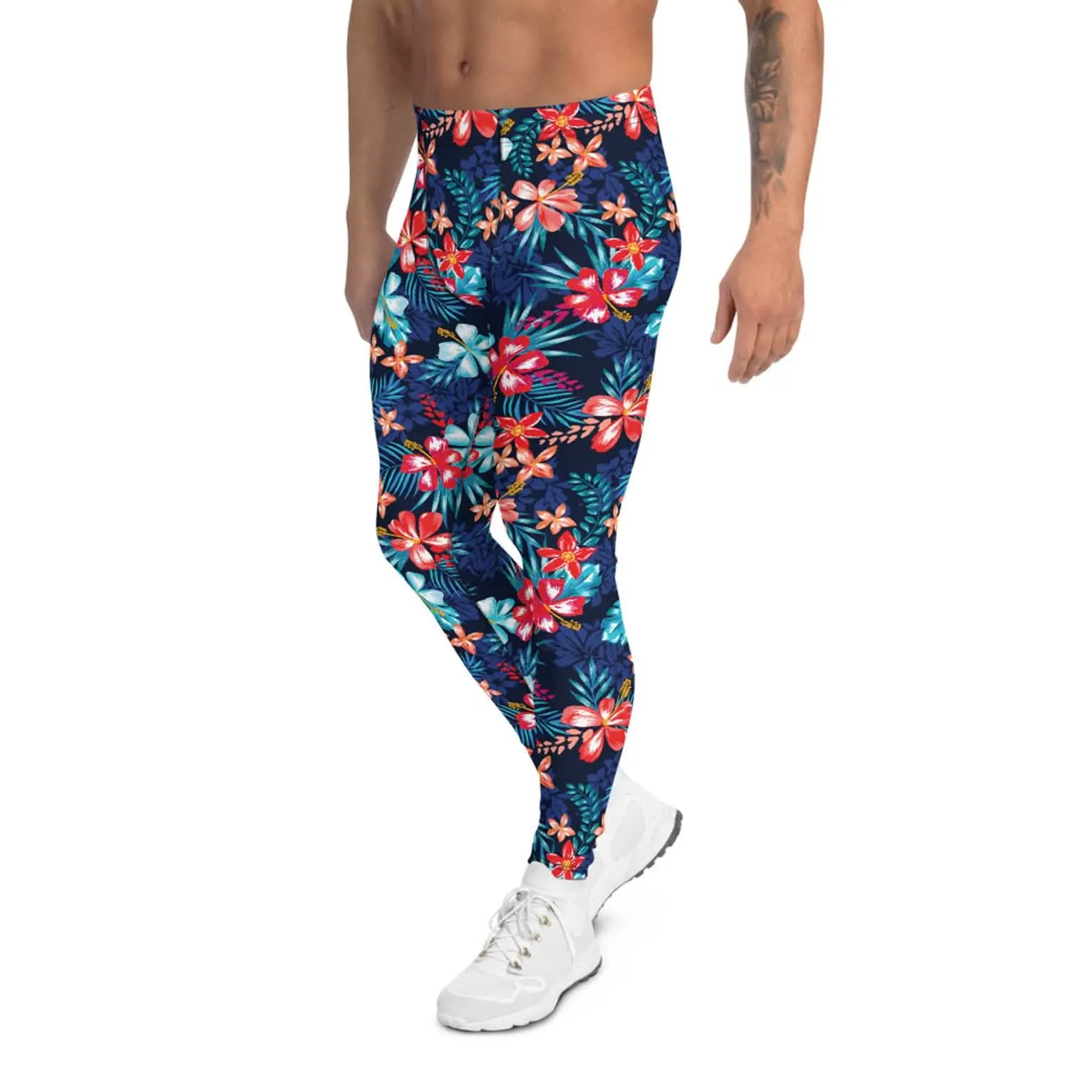 Men's Tropical Hibiscus Performance Leggings