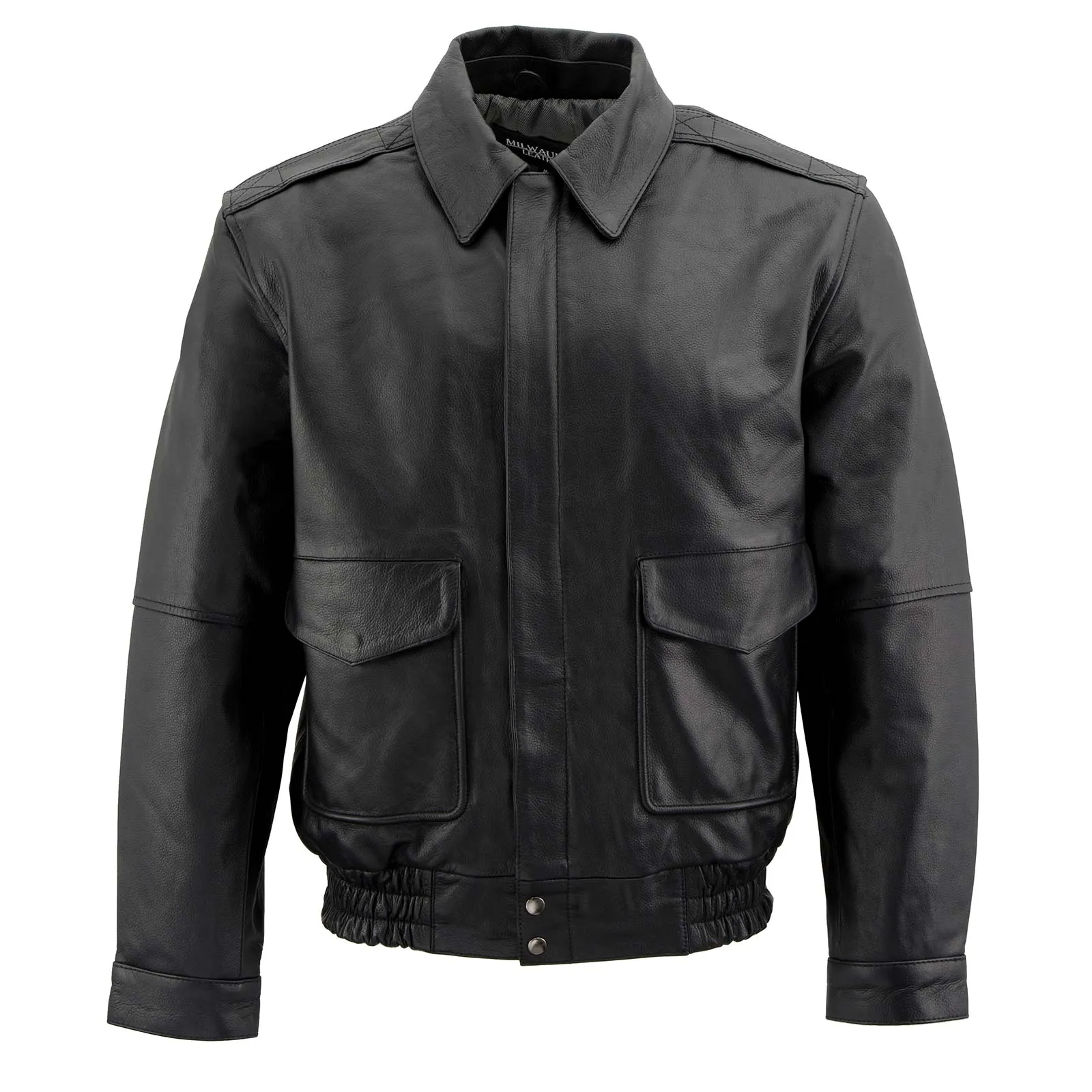 Milwaukee Leather Men's Classic Black Bomber Leather Jacket SFM1519