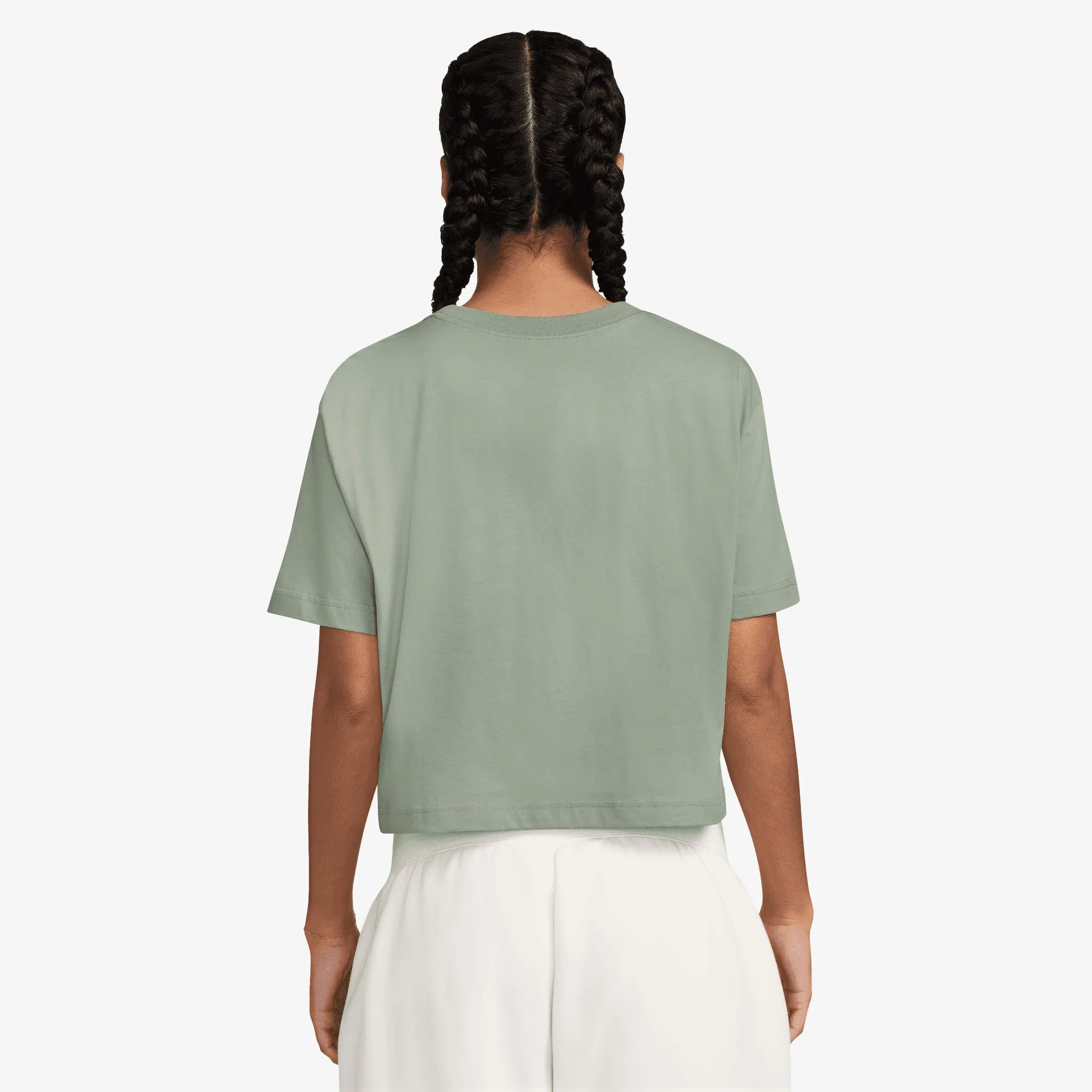 NIKE | WMN'S ESSENTIAL SPORTSWEAR CROPPED T-SHIRT{ JADE HORIZON/WHITE