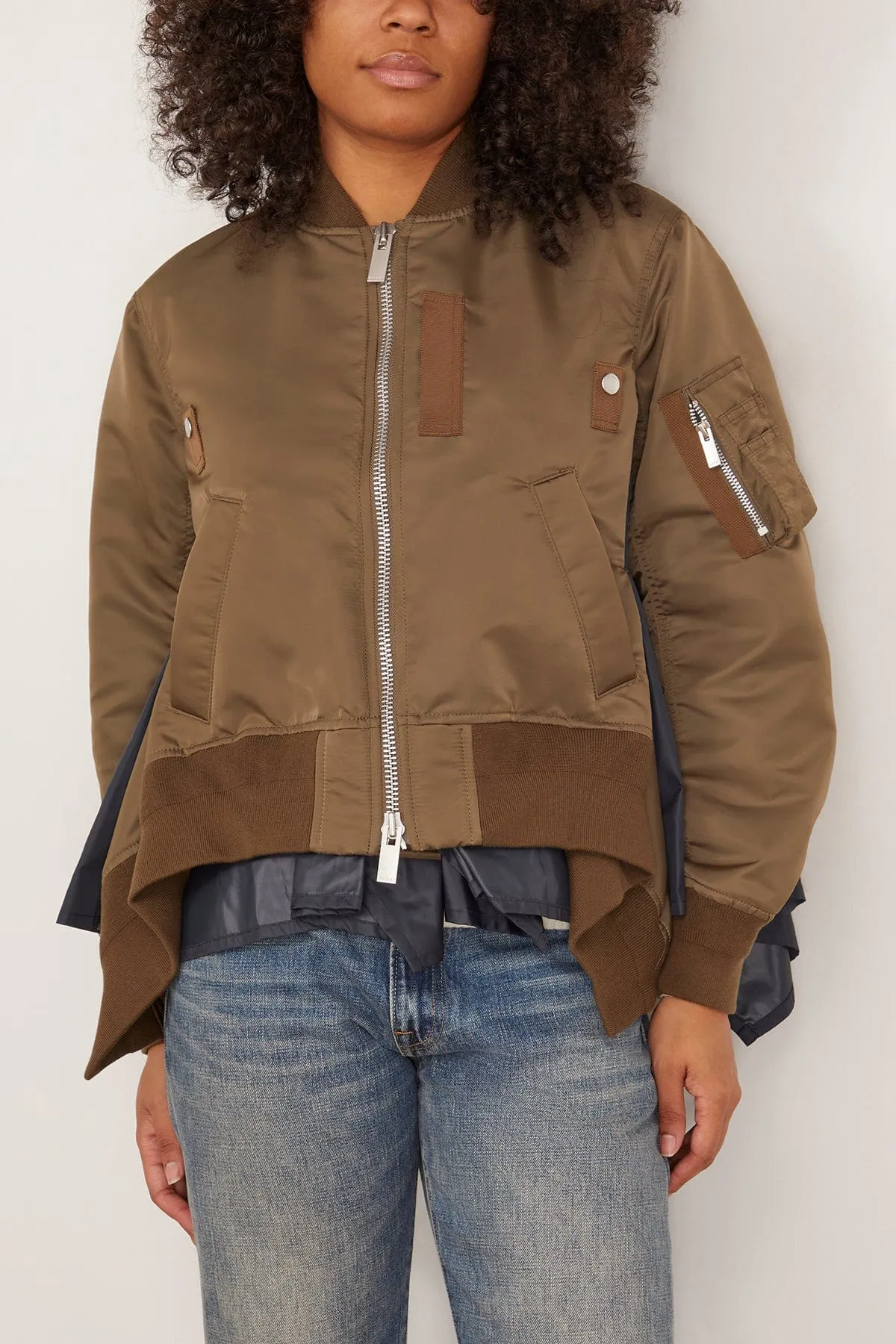 Nylon Twill Blouson in Beige