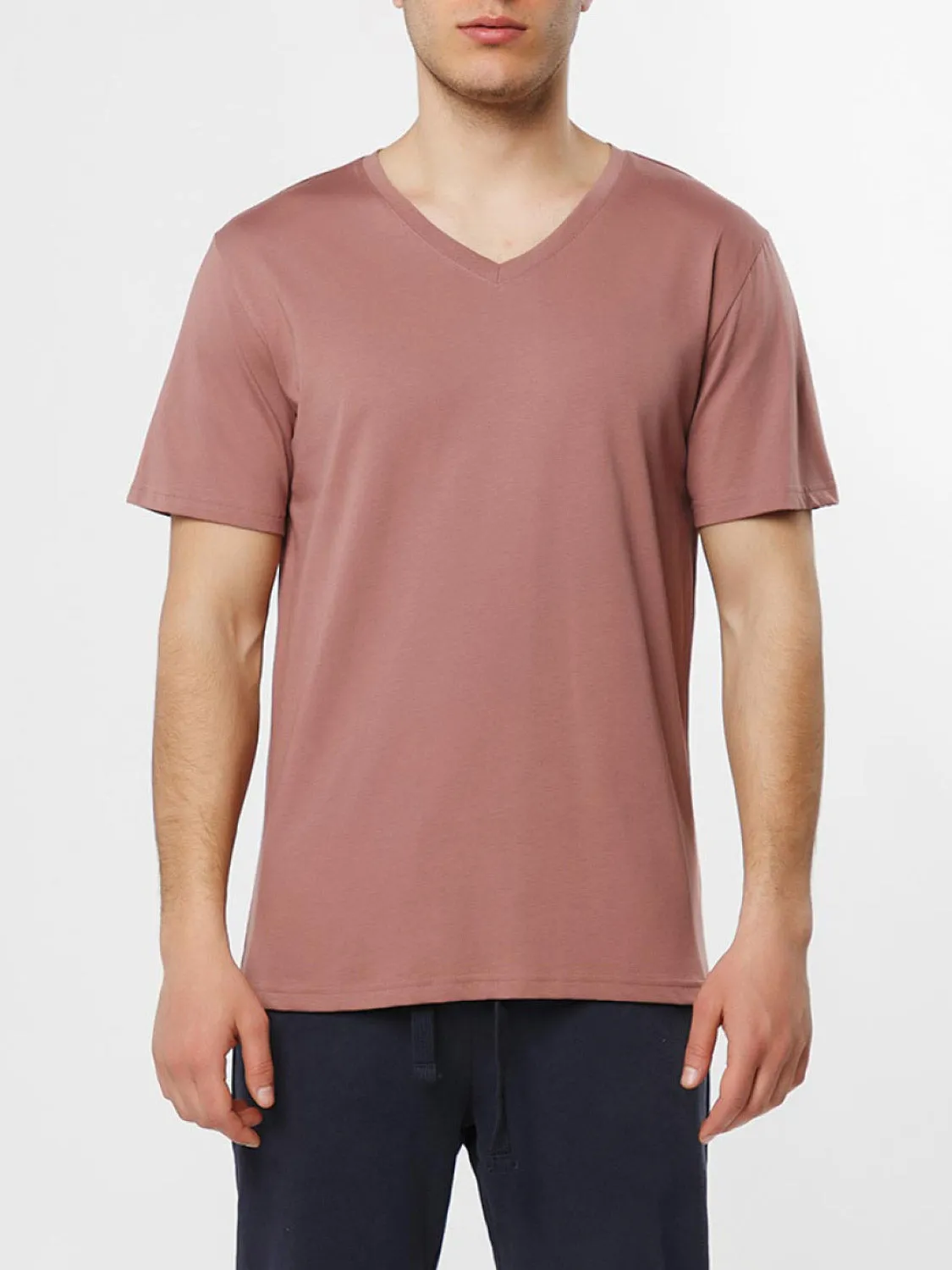 Organic Cotton V-neck T-shirt Rosewood