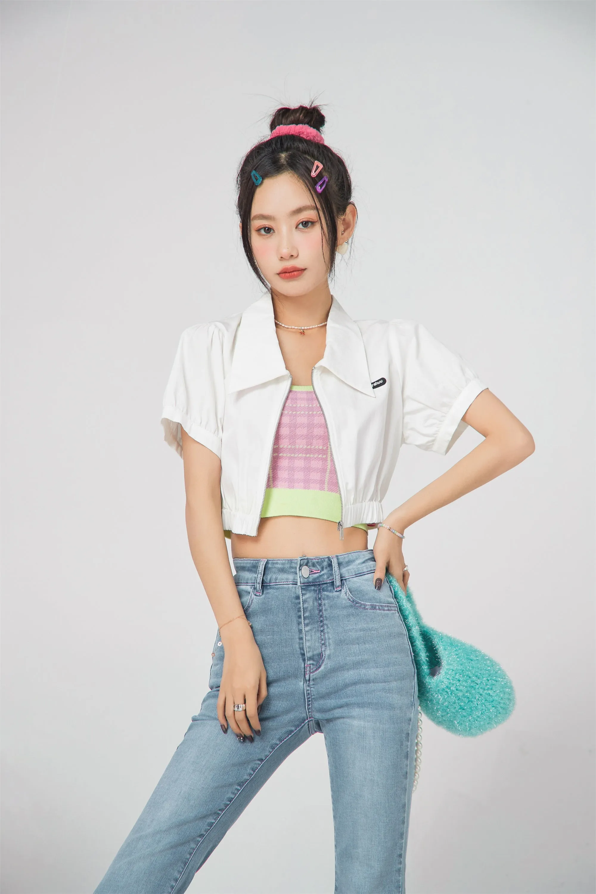 Puff Sleeve Cropped Shirt