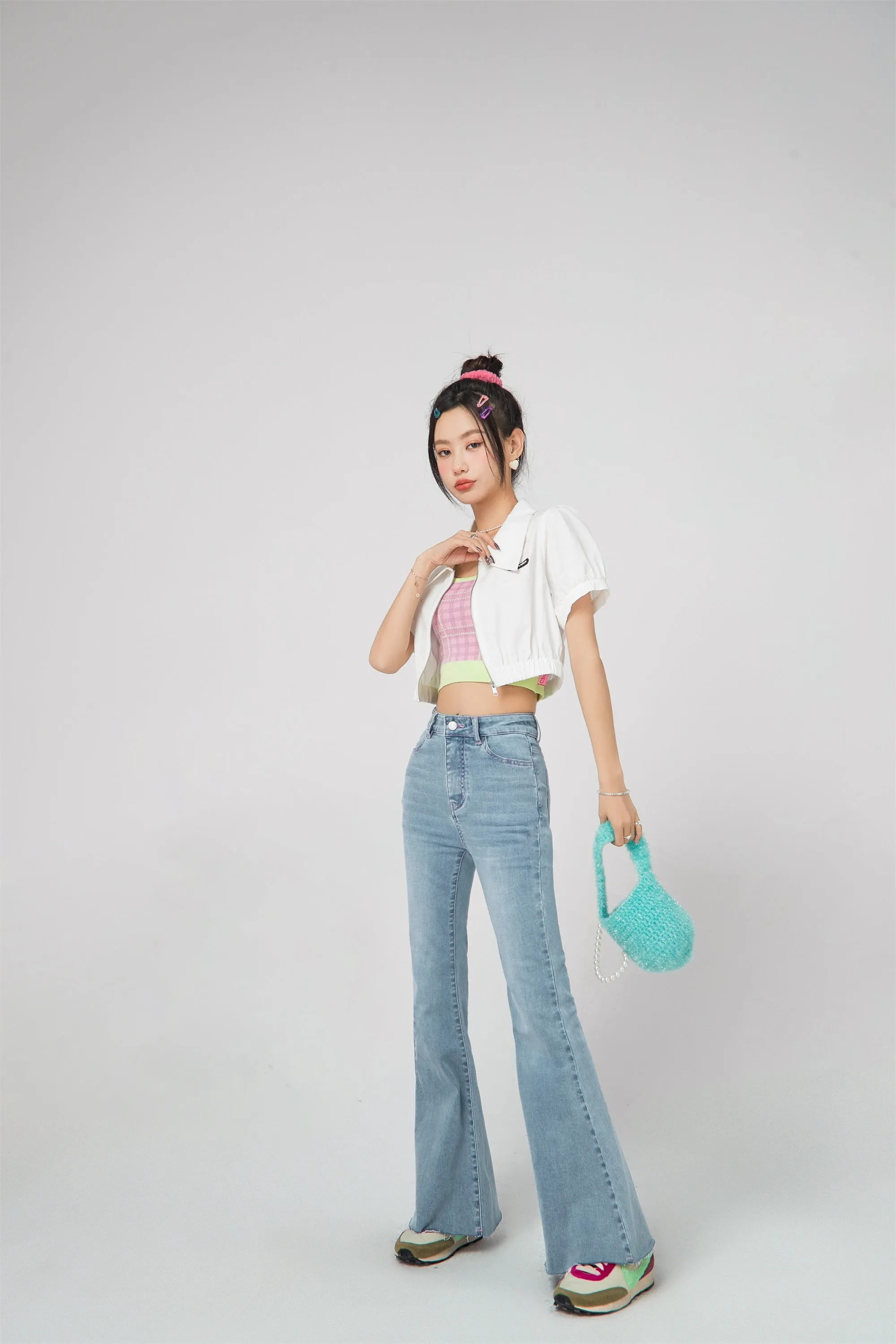 Puff Sleeve Cropped Shirt