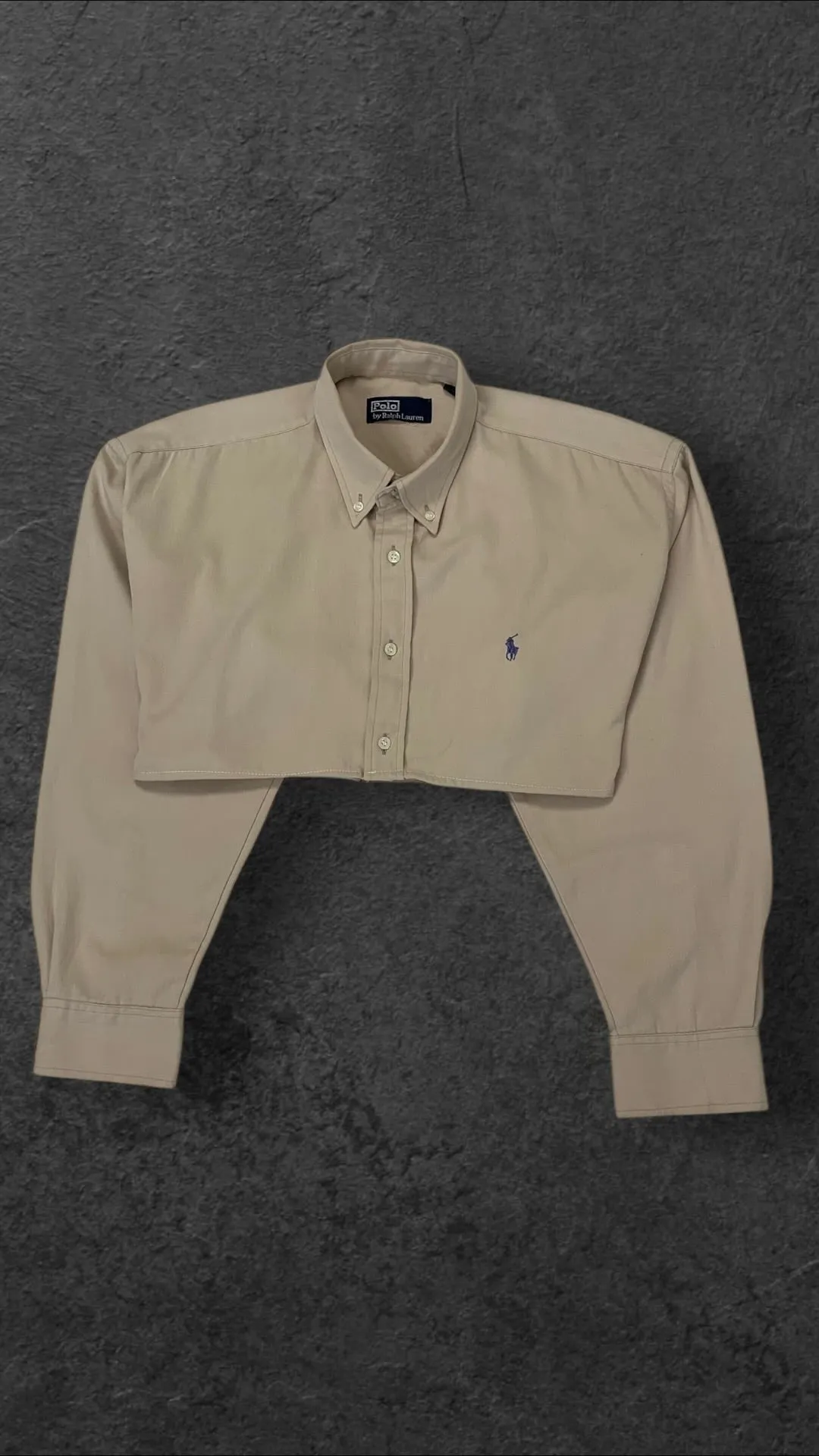 RALPH LAUREN BAGGY CROPPED LONG SLEEVED SHIRT