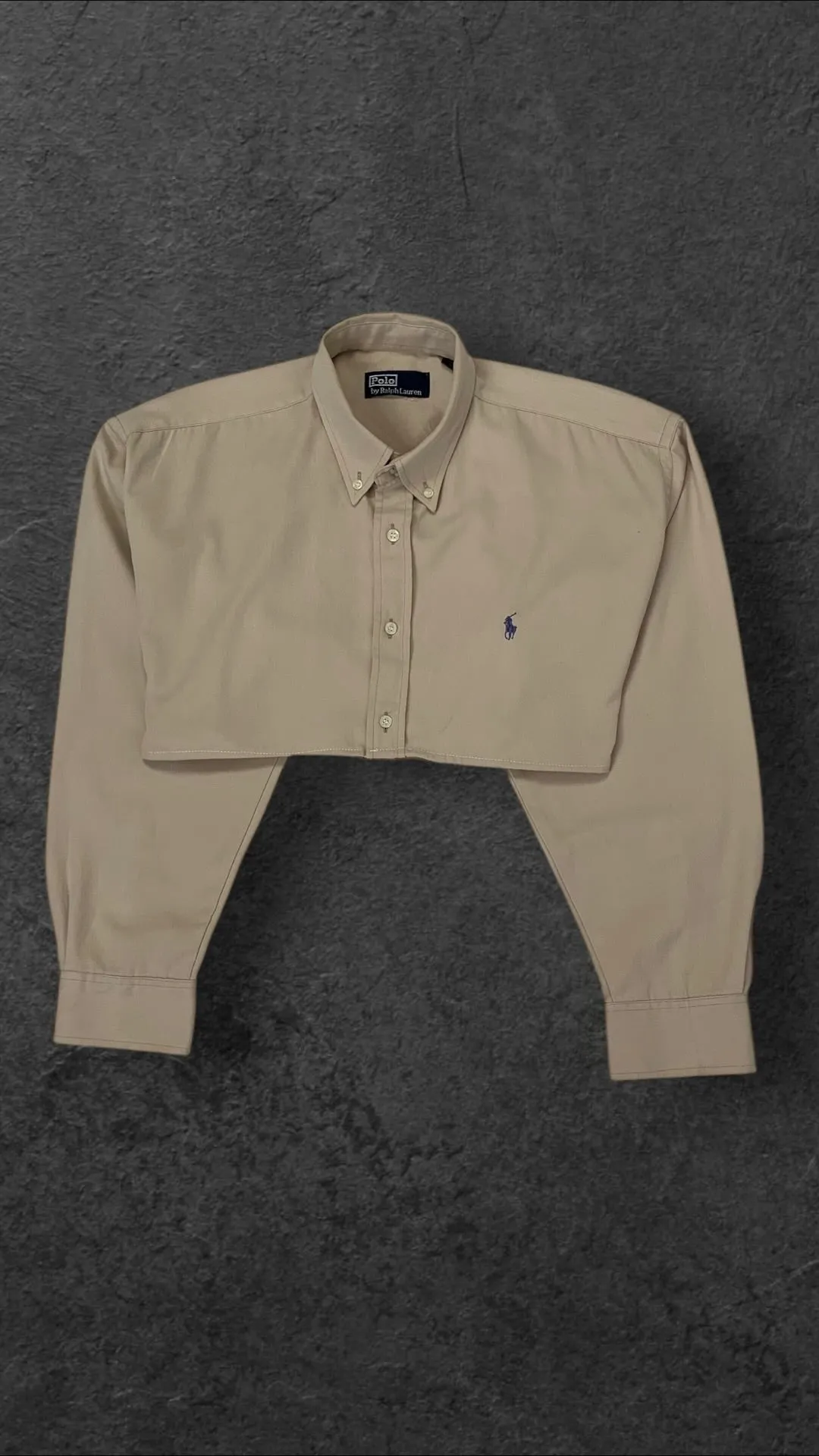 RALPH LAUREN BAGGY CROPPED LONG SLEEVED SHIRT