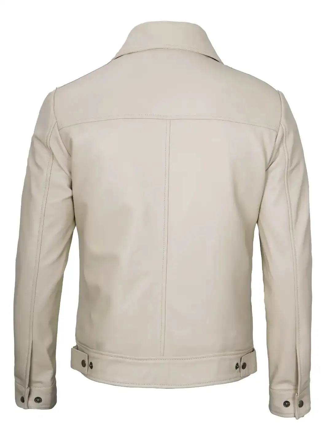 Reeves Mens Beige Harrington Vintage Leather Jacket