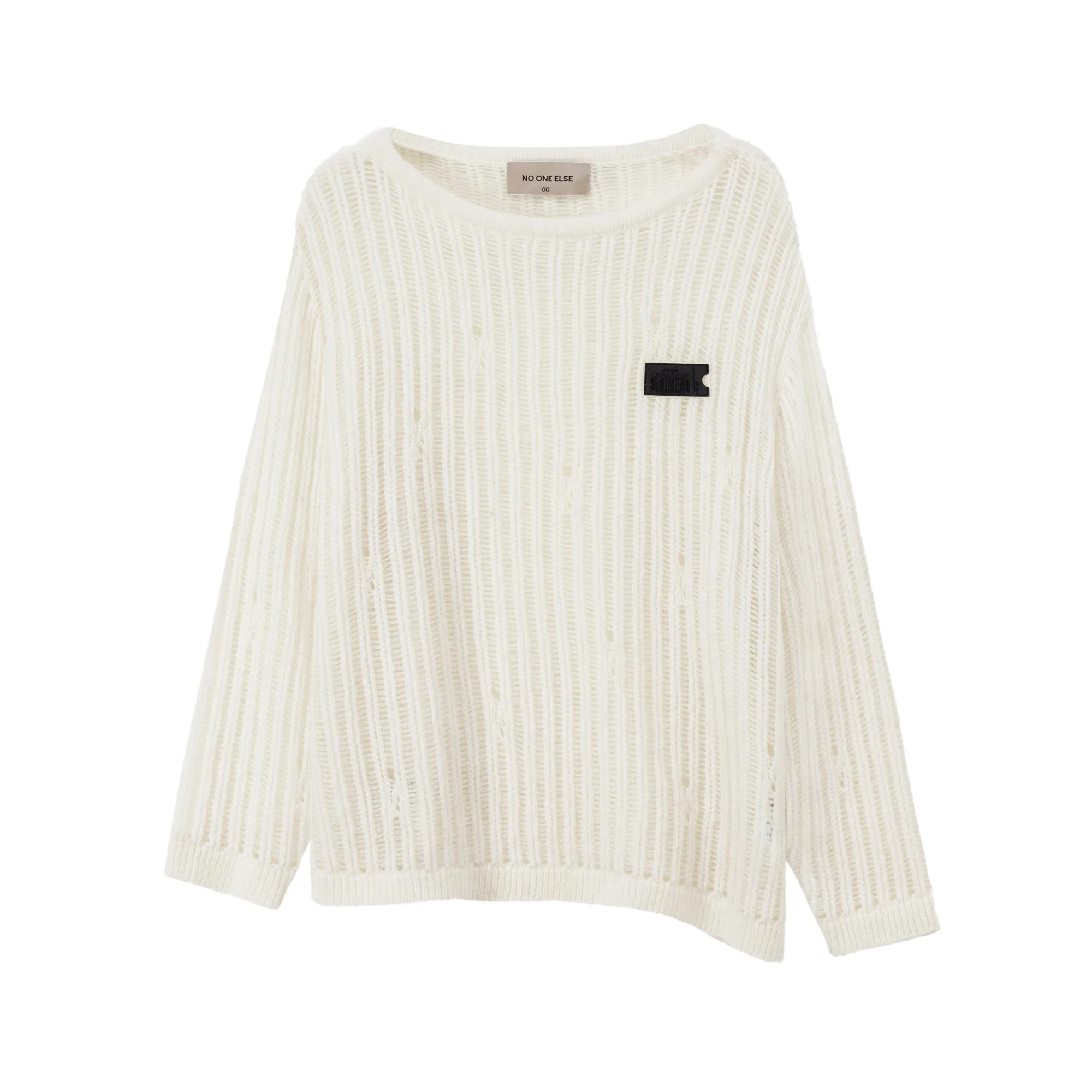 Ribbed Open Knit Loose Fit Sweater