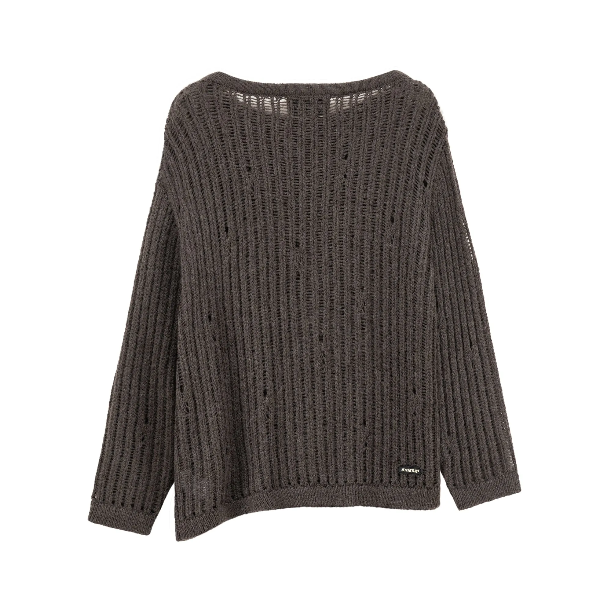 Ribbed Open Knit Loose Fit Sweater