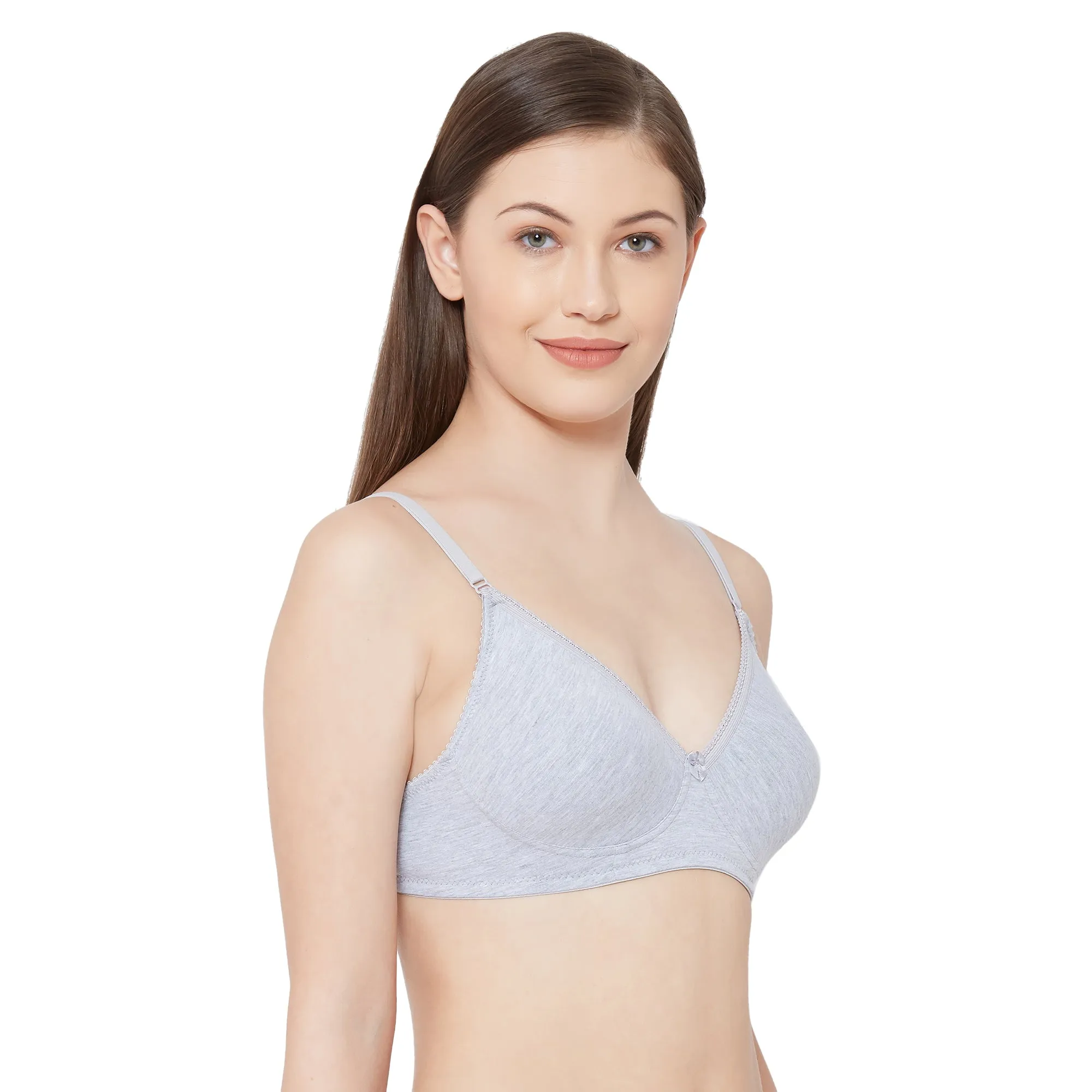 Shalu-Plain Mold T-shirt Bra  Grey