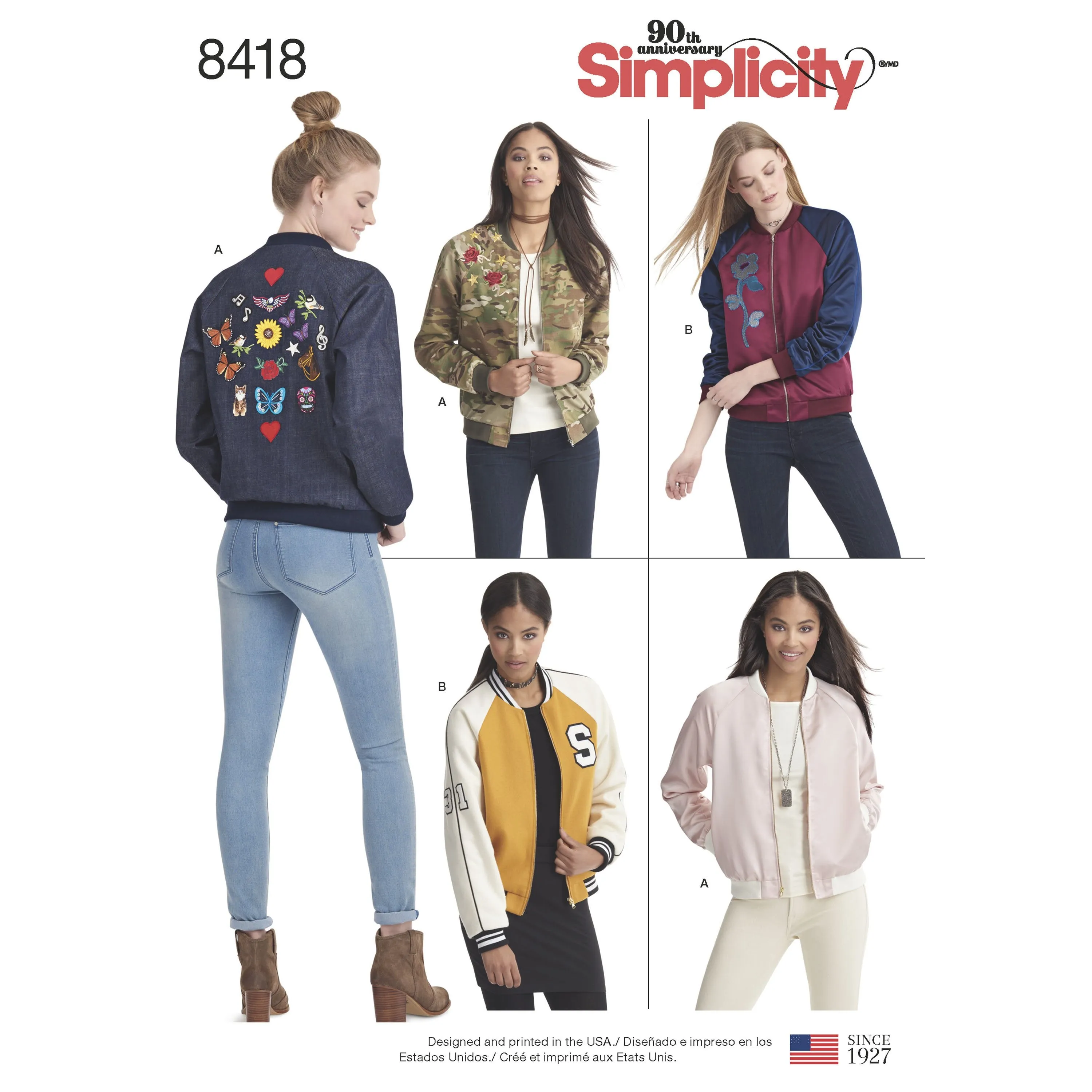 Simplicity Pattern 8418 misses lined bomber jacket