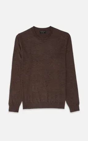 SWEATER CREW NECKLINE BROWN BLACK