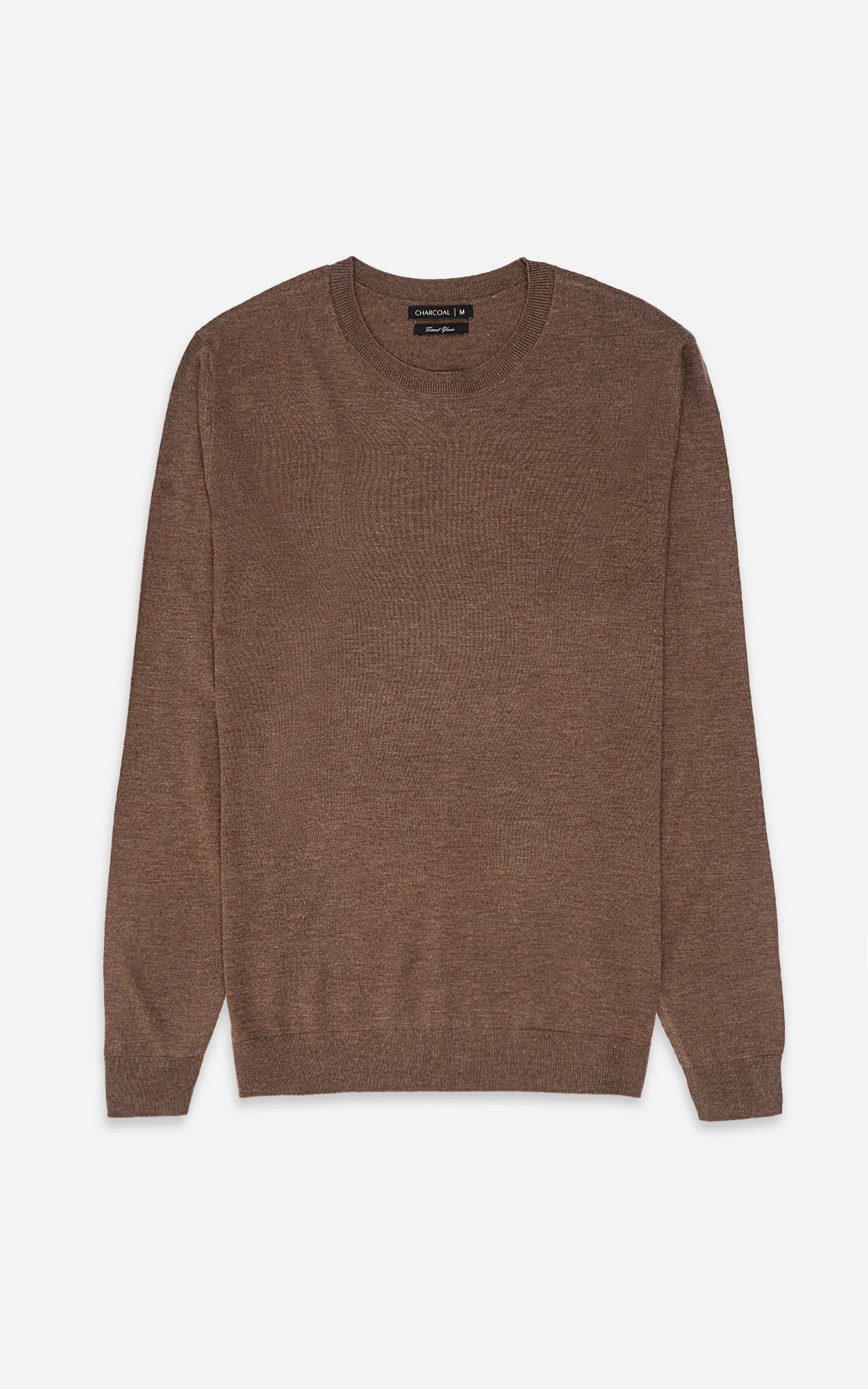 SWEATER CREW NECKLINE BROWN