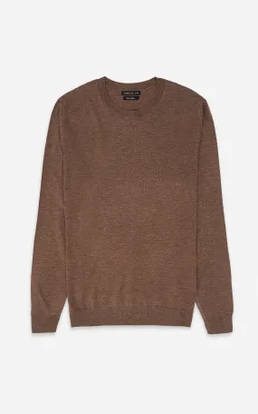 SWEATER CREW NECKLINE BROWN