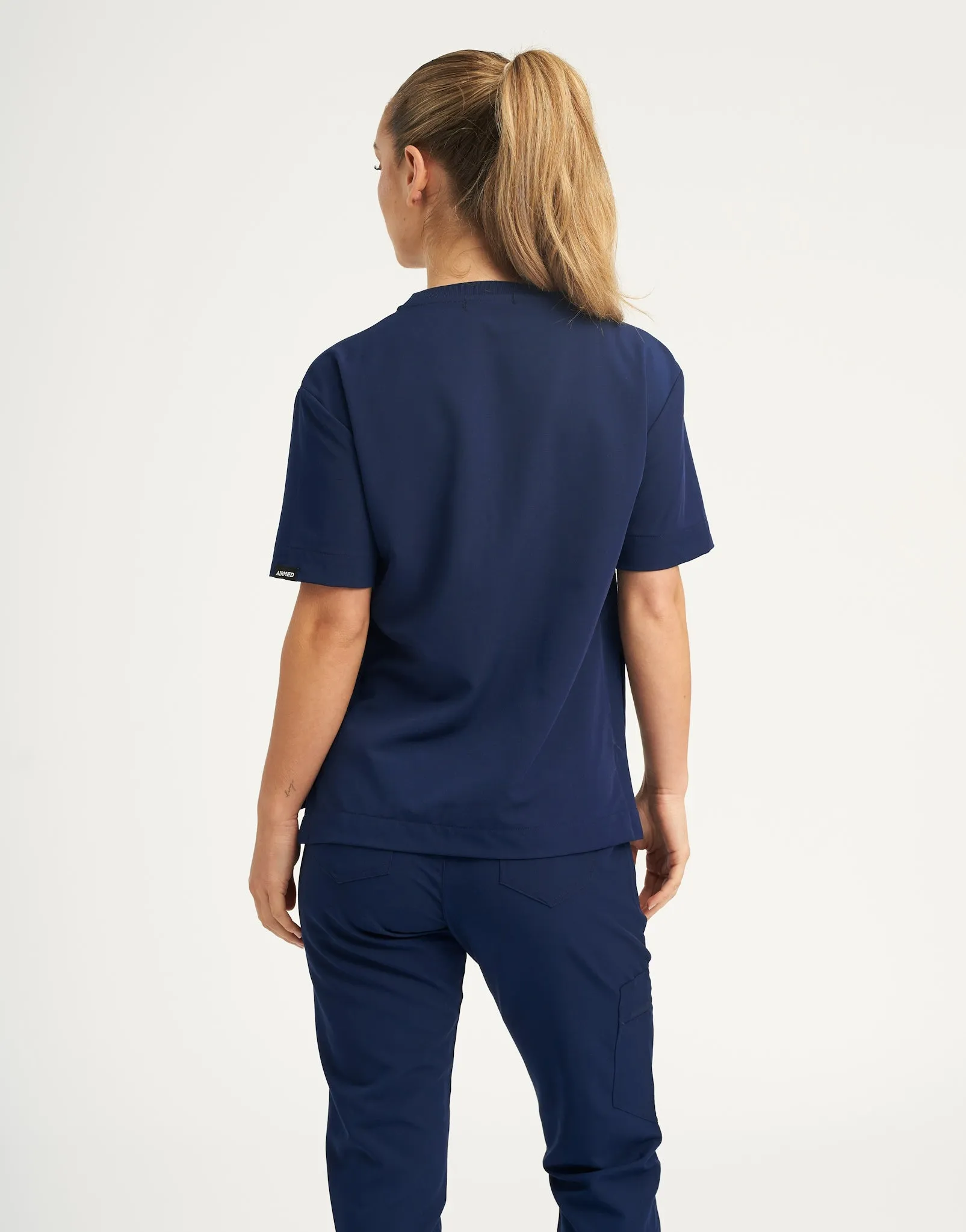 True Navy Crewneck Top and Scrub Jogger Set