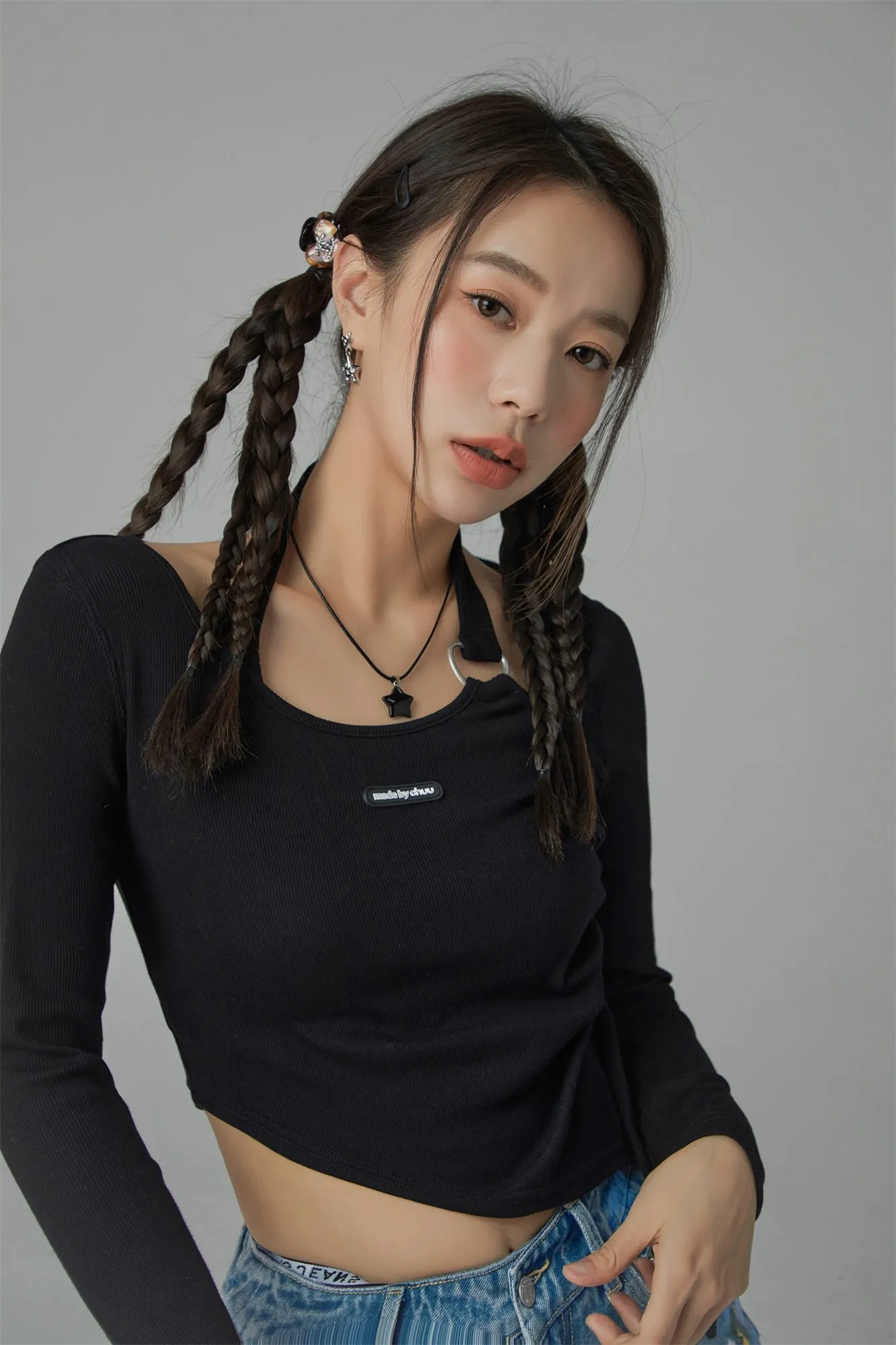 Unbalanced String Cropped T-Shirt