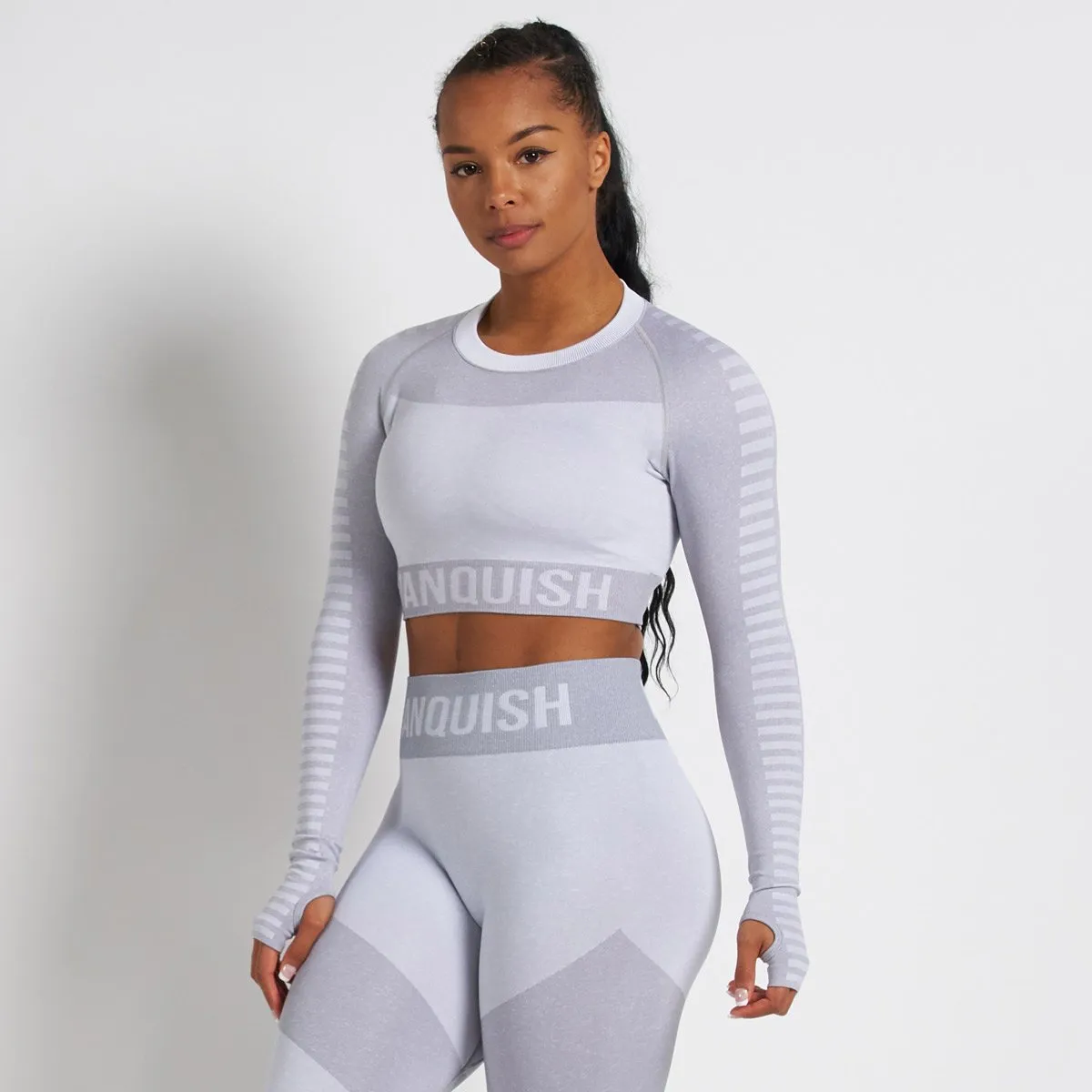 Vanquish Allure Women's White Seamless Long Sleeve Crop Top