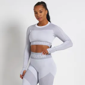 Vanquish Allure Women's White Seamless Long Sleeve Crop Top