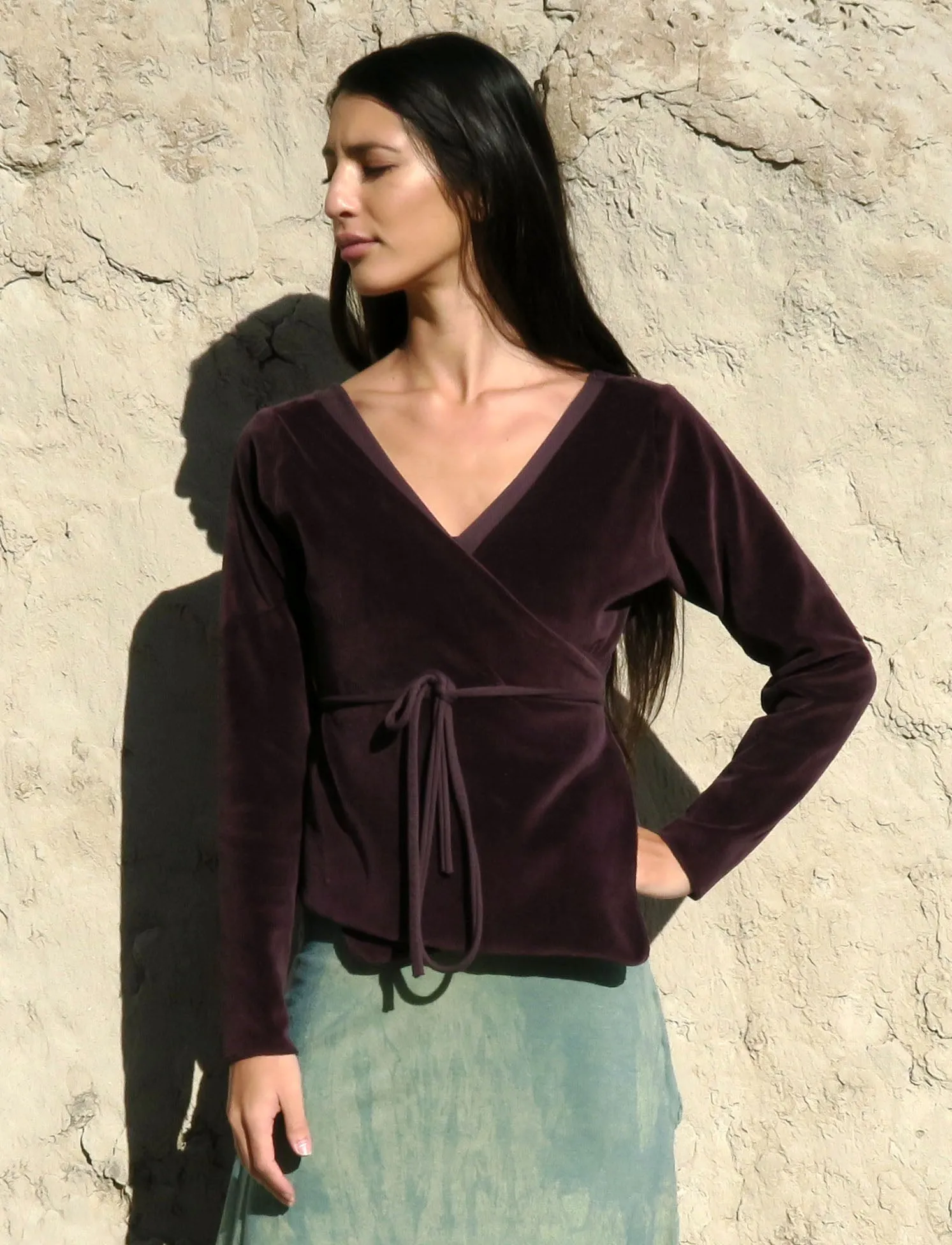 VELOUR Flip Wrap Simplicity Cropped Shirt