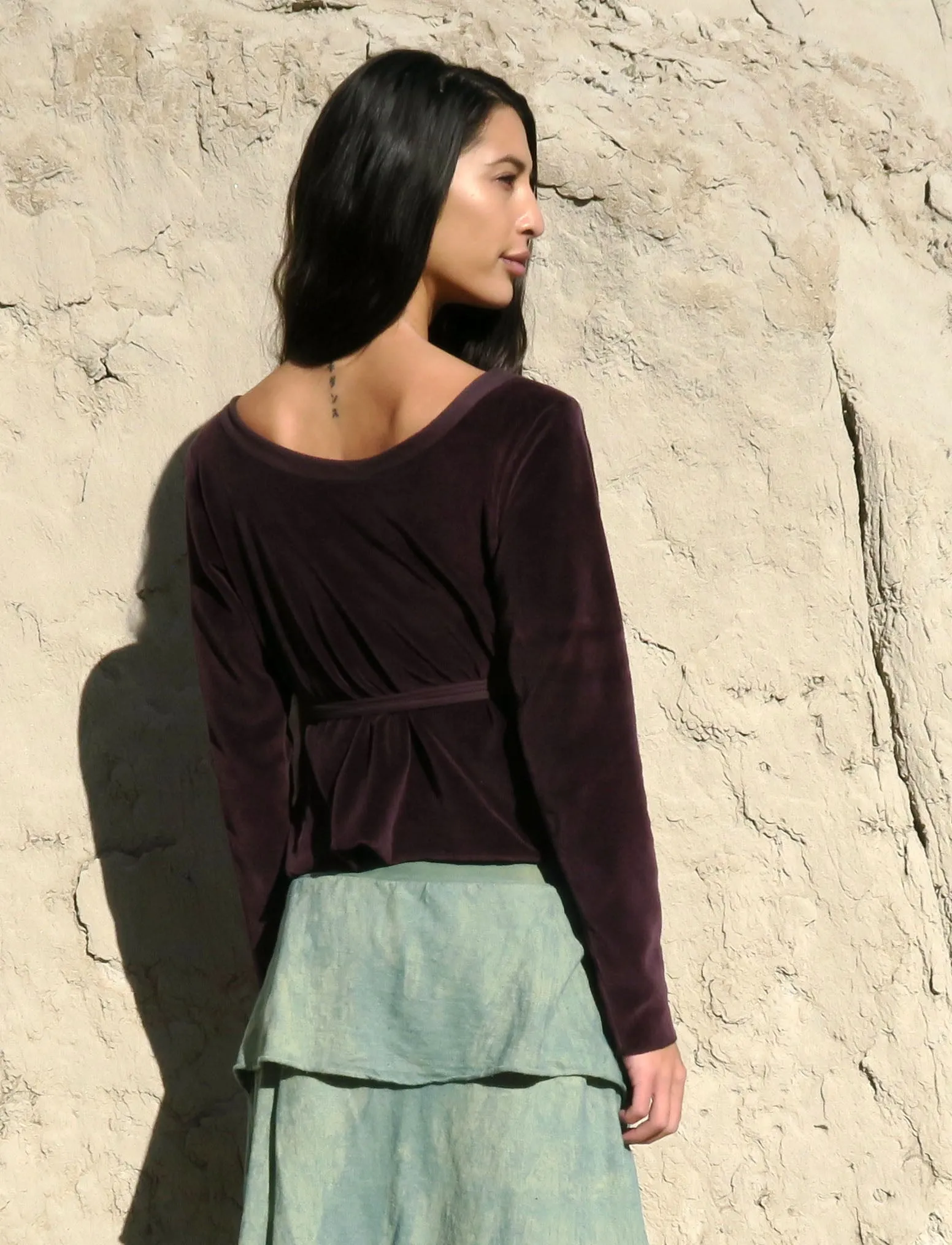 VELOUR Flip Wrap Simplicity Cropped Shirt