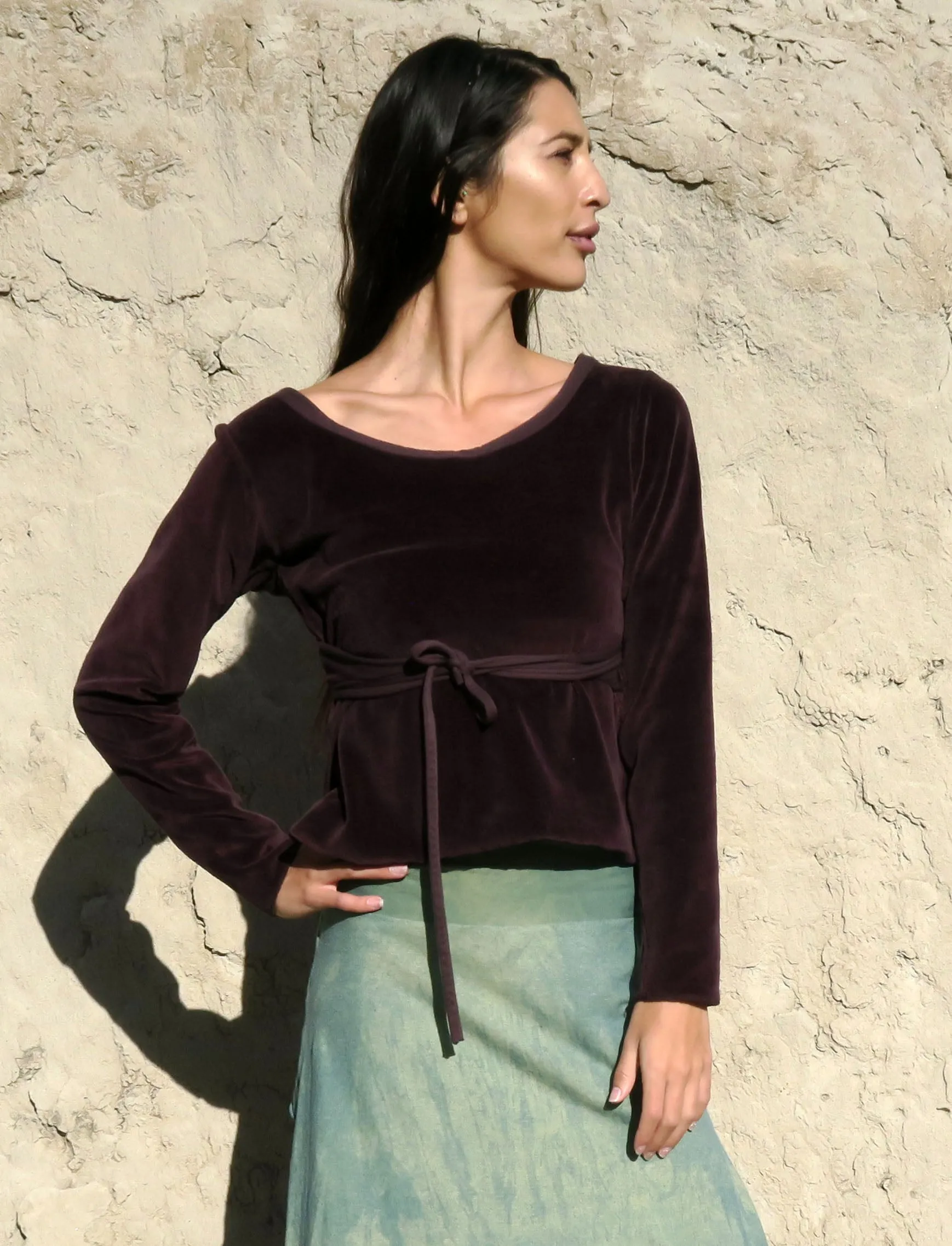 VELOUR Flip Wrap Simplicity Cropped Shirt