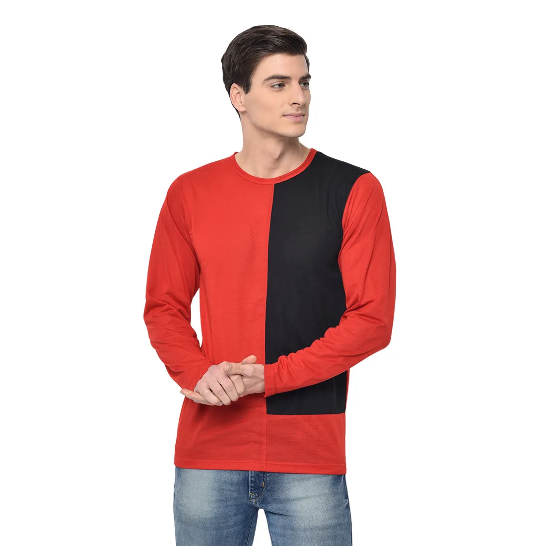 Vimal Jonney Full Sleeve Red T-shirt For Men's