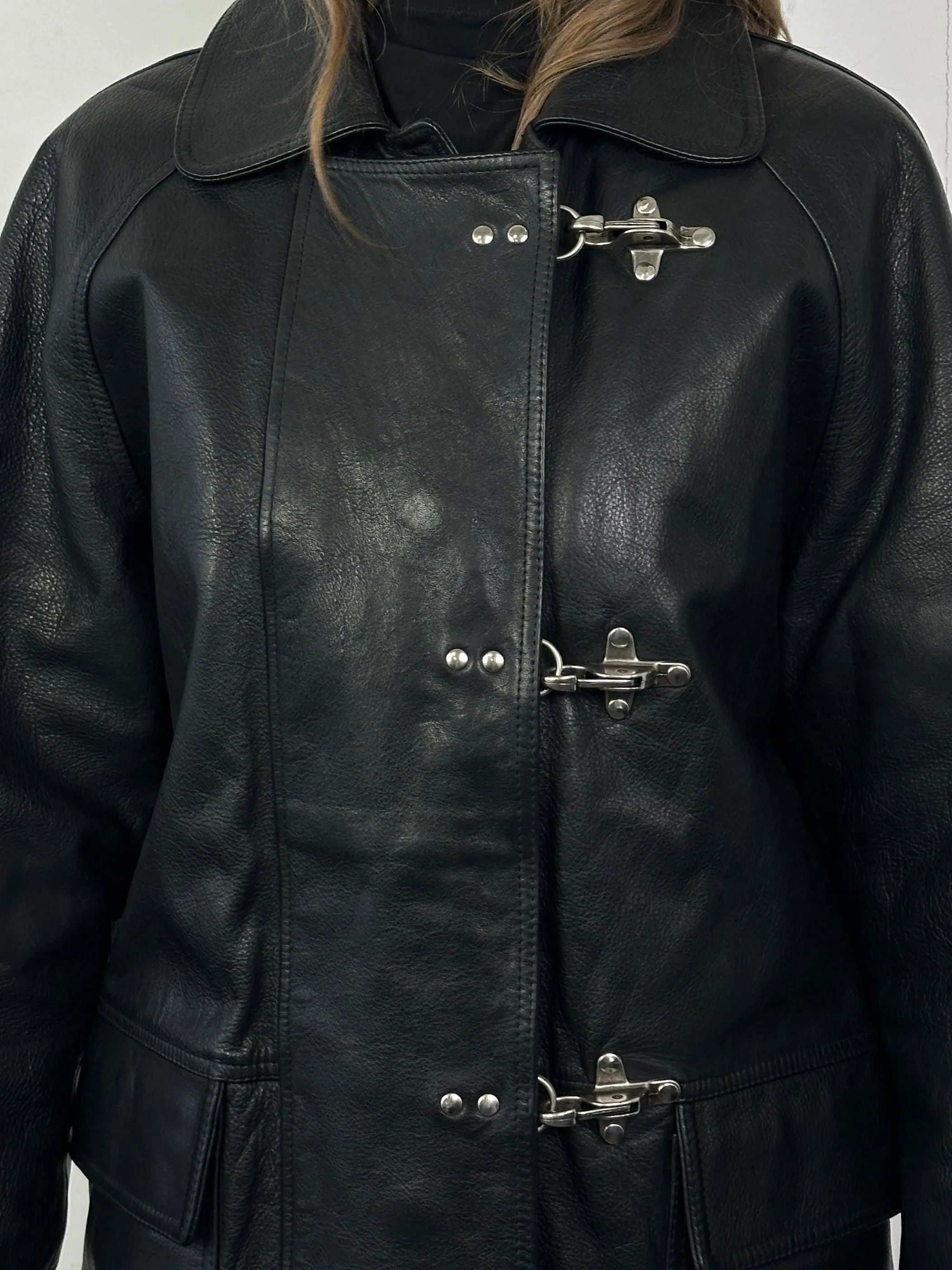 Vintage Hardware Leather Jacket - M