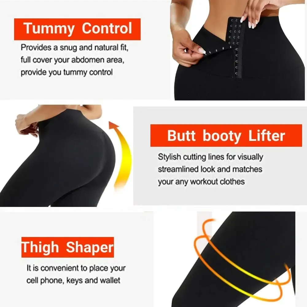 WaistDear Women's High Waist Trainer Leggings - Slimming Corset Shapewear